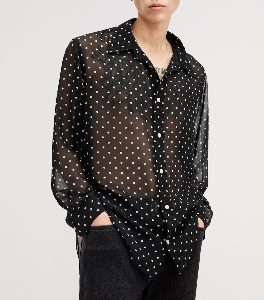 Sheer Polka Dot Sangha Shirt BLACK Image 3