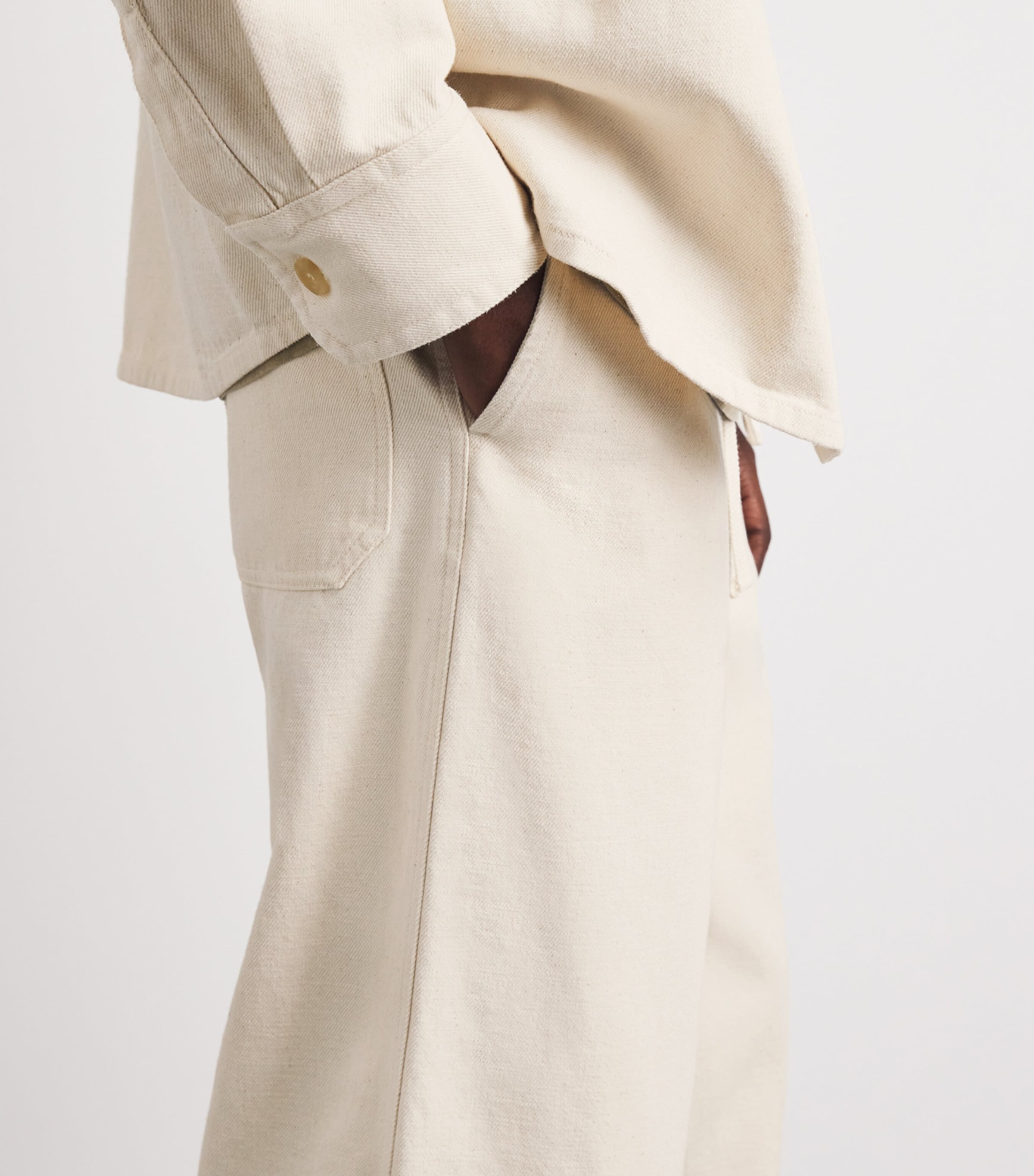 A.P.C. Mens Cotton Drawstring Trousers Aac Off White Image 3