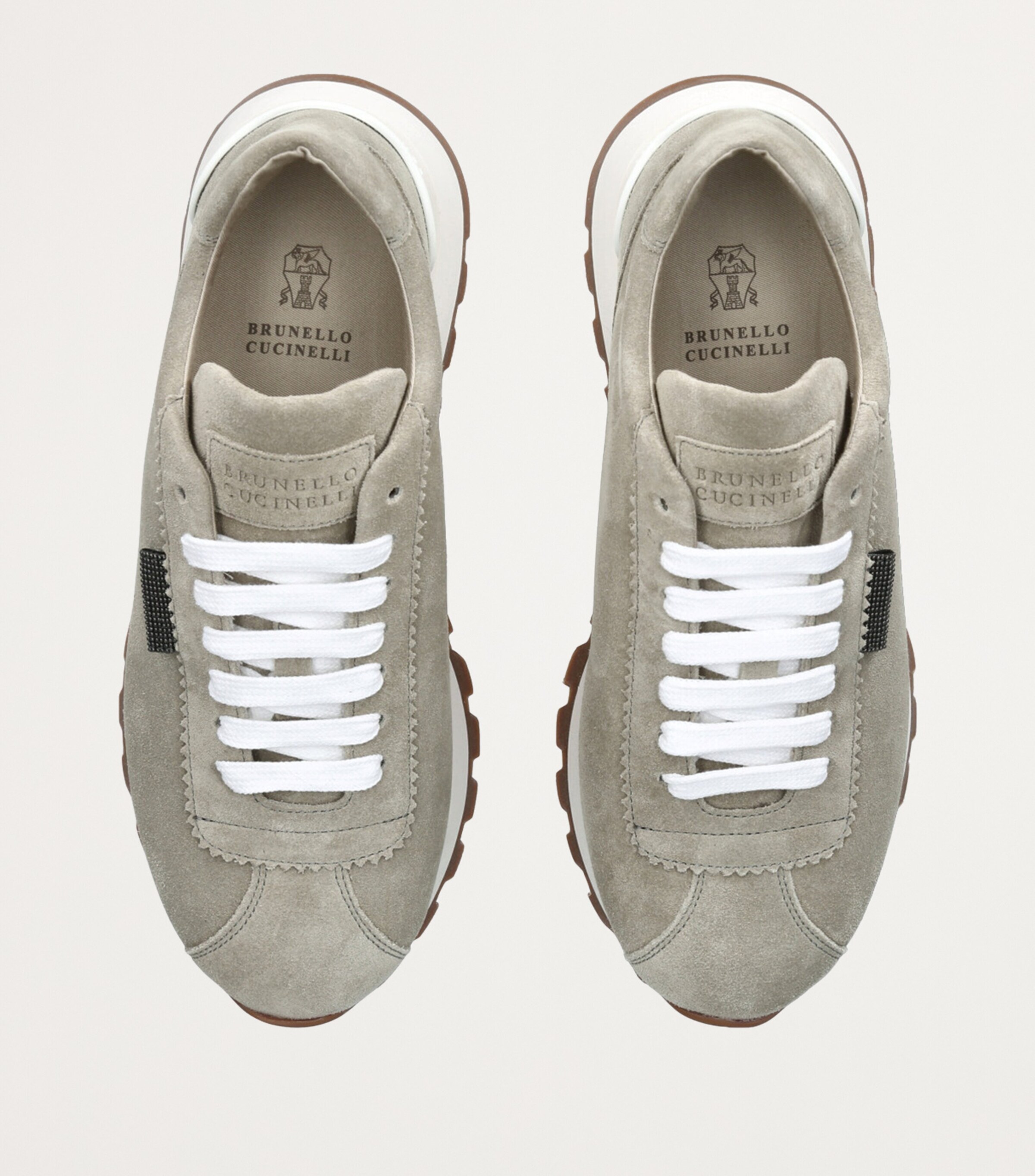 Brunello Cucinelli Suede Tab Sneakers Pale Green Image 4