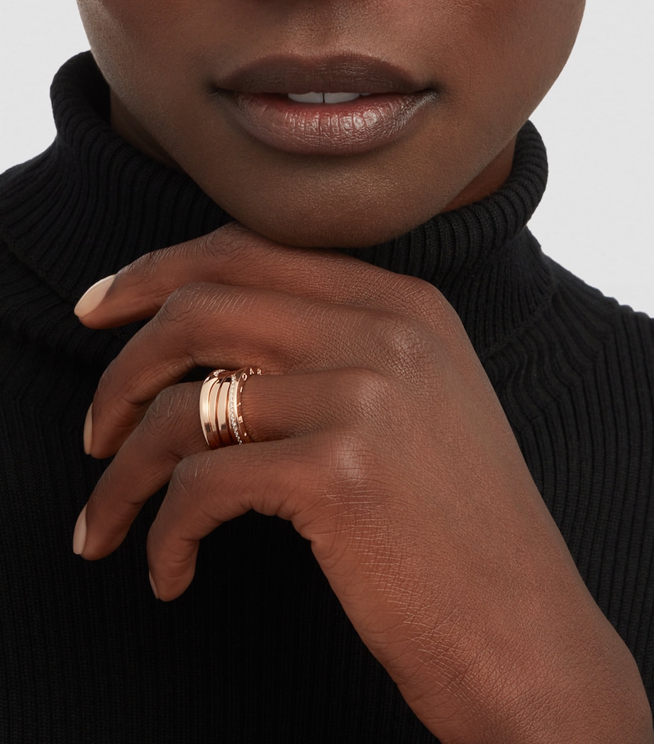 Rose Gold and Diamond B.zero1 Three-Band Ring PINK GOLD Image 5