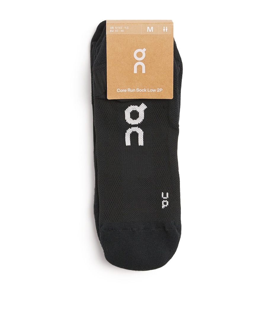 Organic Cotton-Blend Core Run Low Socks (Pack of 2) BLACK Image 1