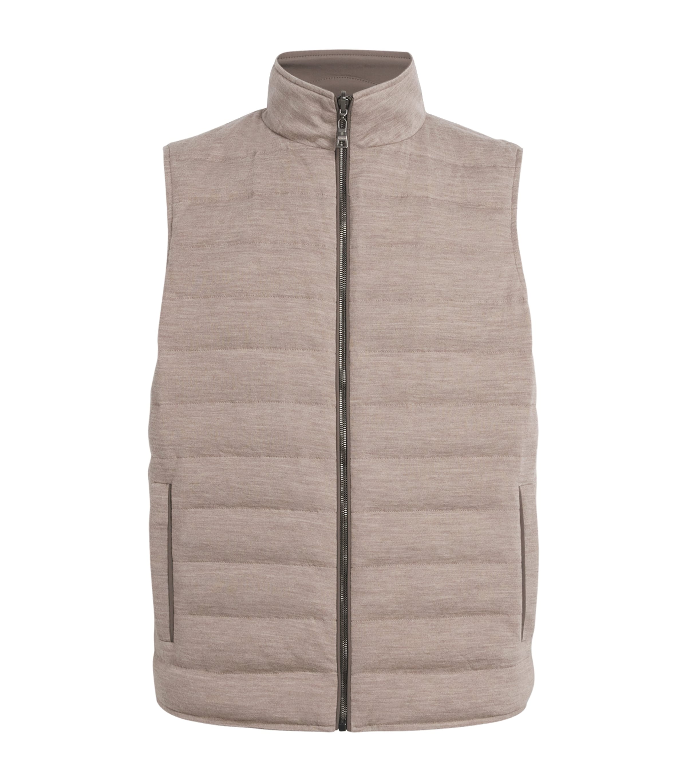Fioroni Cashmere Cashmere-down Reversible Gilet In Green