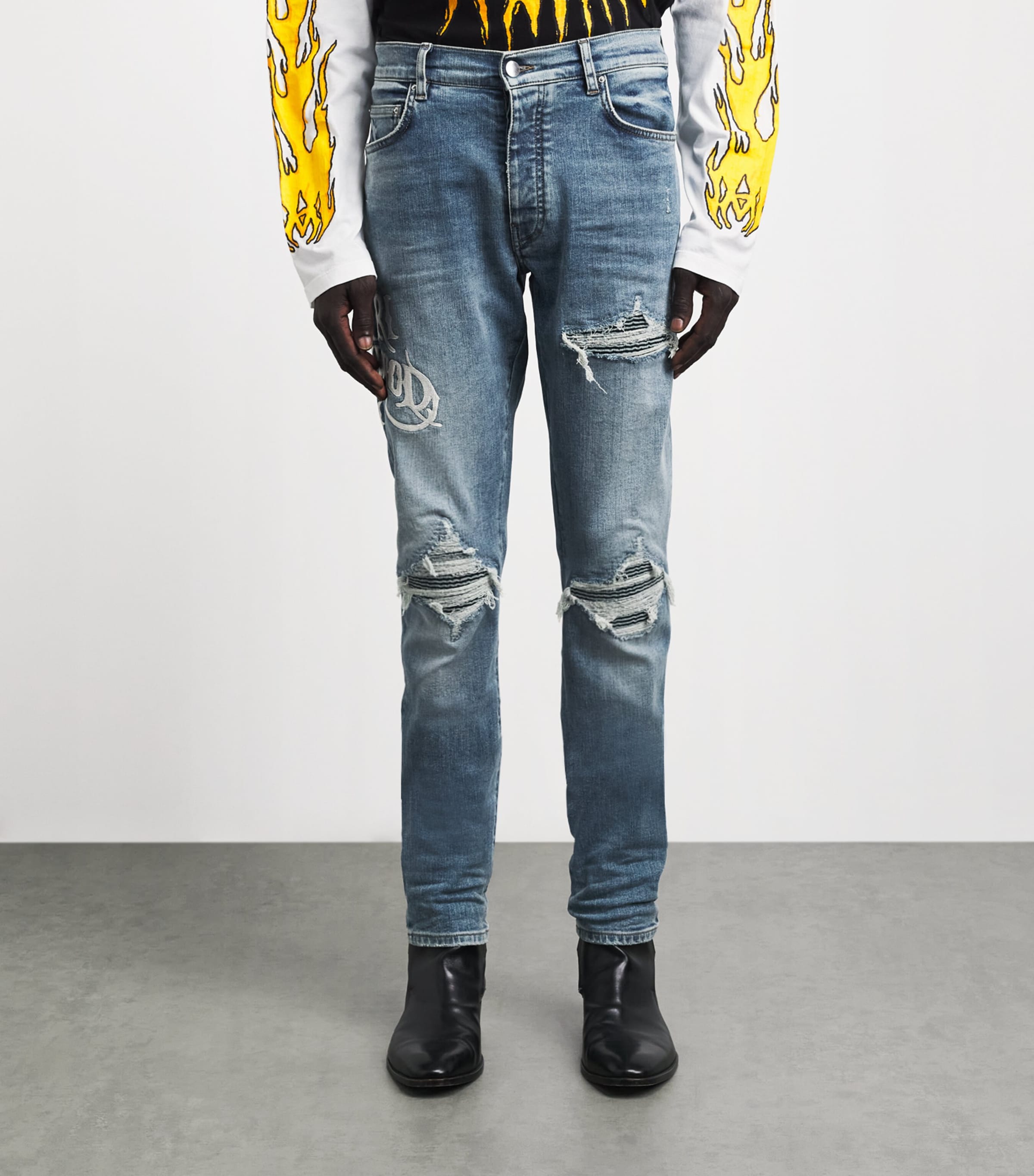 AMIRI Mens Hollywood MX1 Slim Jeans Harbor Indigo Image 4