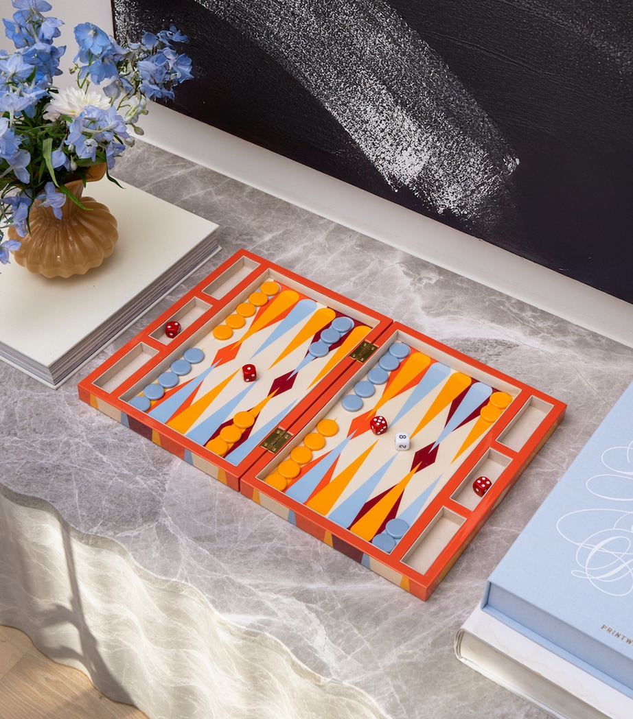 Printworks Lacquered Backgammon Set Red Image 2
