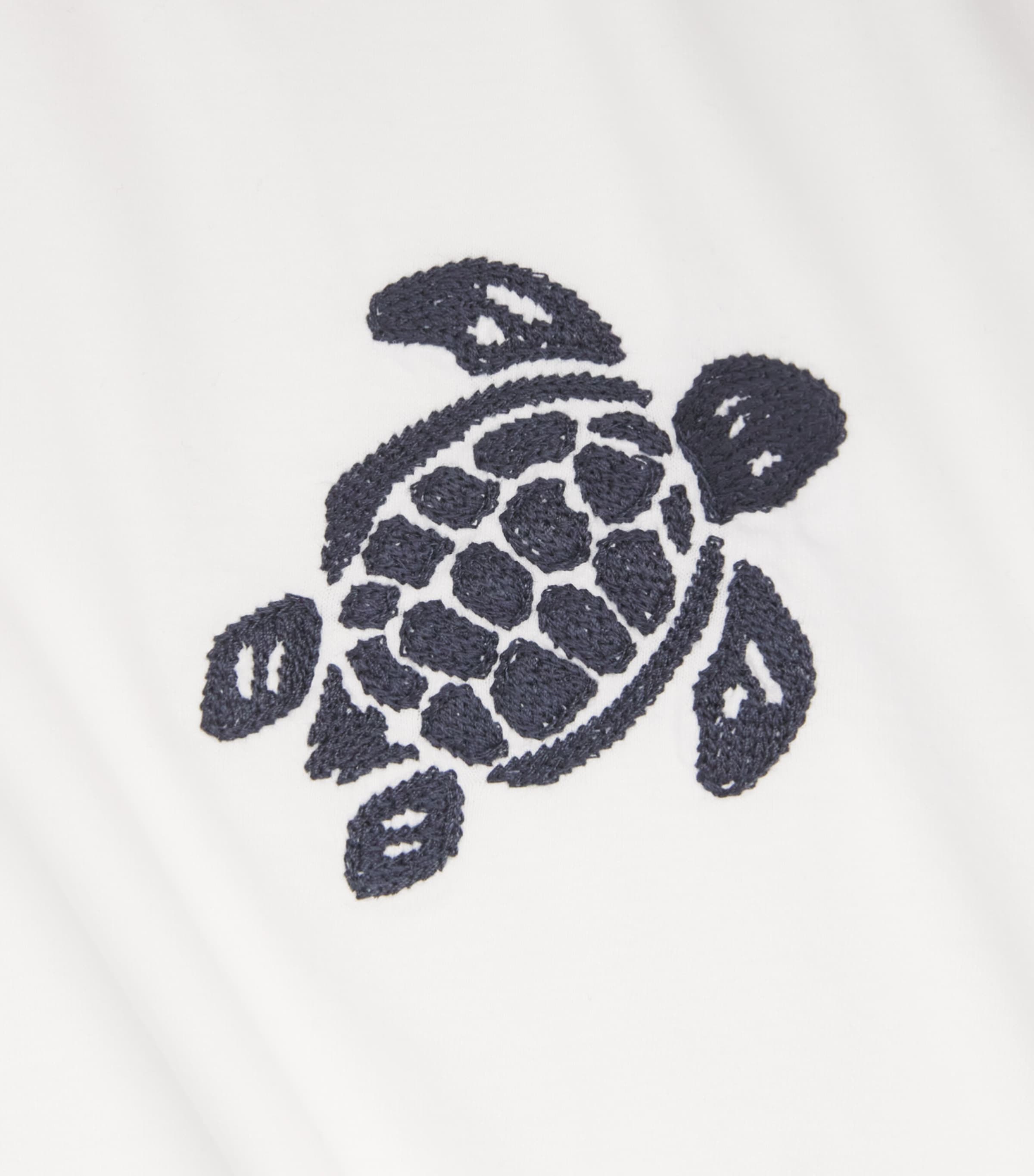 Vilebrequin Mens Organic Cotton Turtle T-Shirt Blanc Image 6