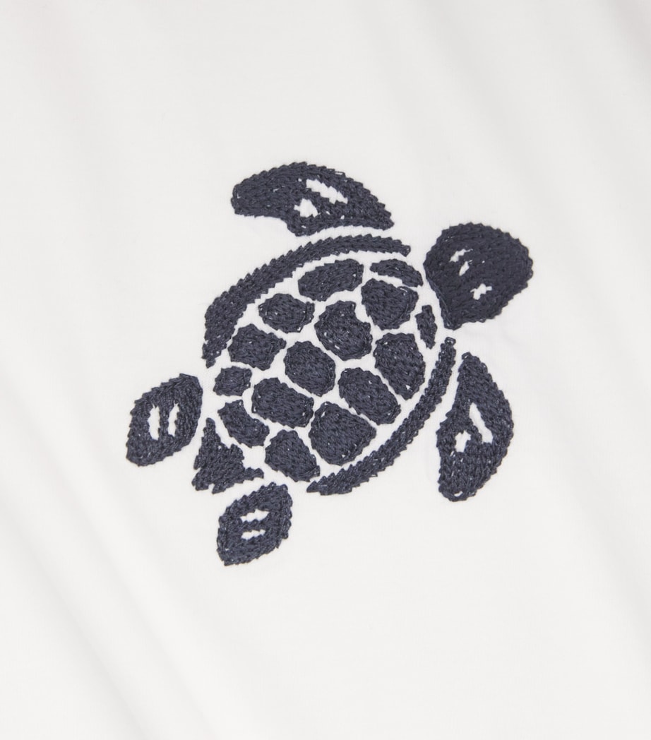Vilebrequin Mens Organic Cotton Turtle T-Shirt Blanc Image 6