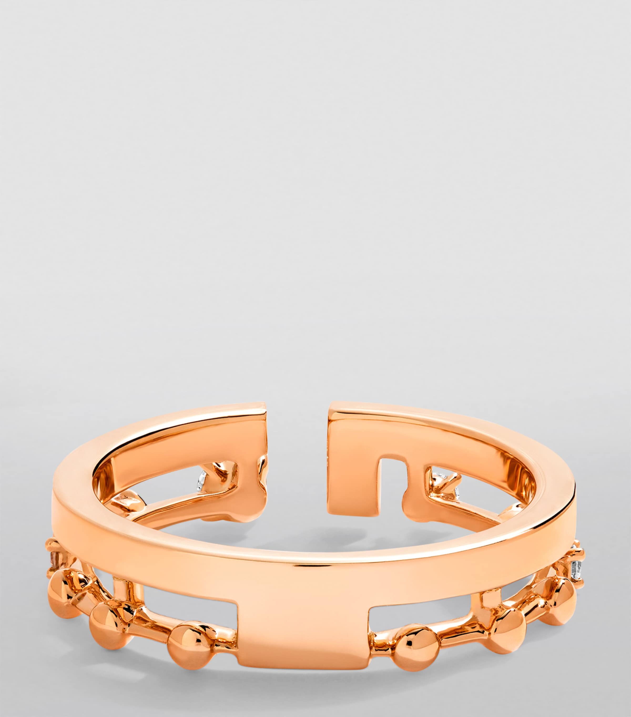 Rose Gold and Diamond Avenues Index Ring (Size 6) ROSE GOLD Image 3