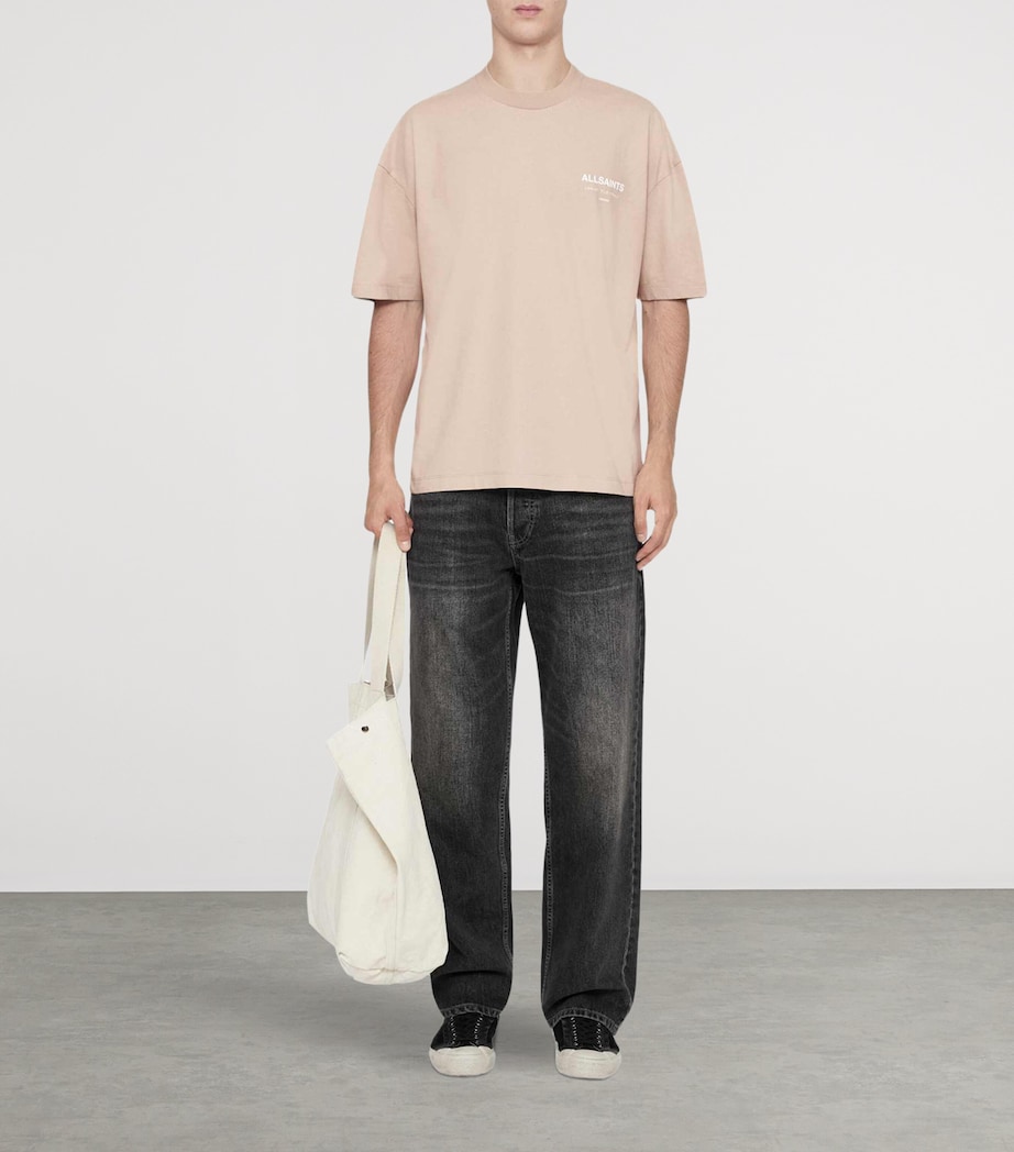 AllSaints Mens Underground Print T-Shirt Toasted Pink Image 2