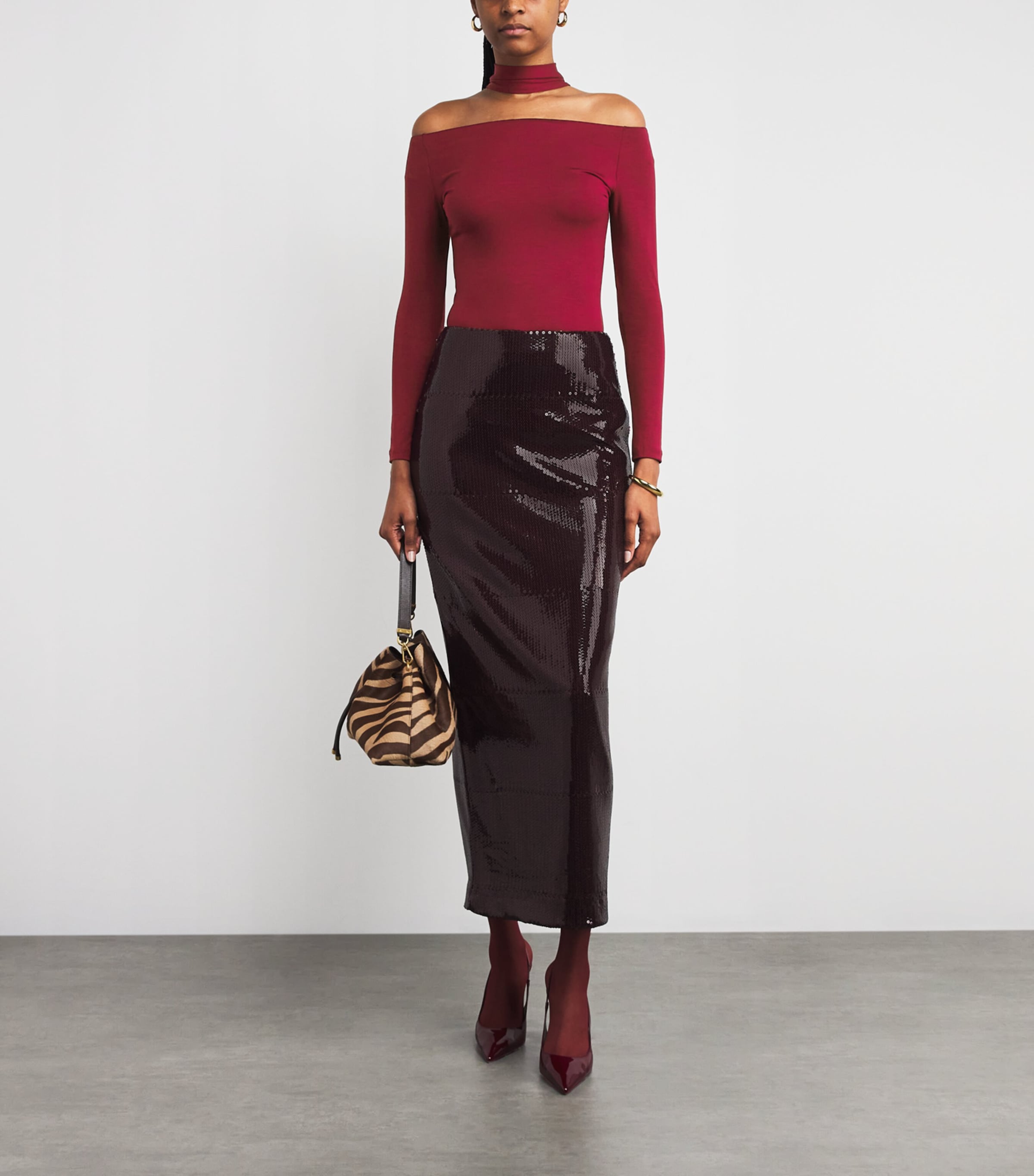 Drunk In Love Thong Bodysuit BURGUNDY Image 2