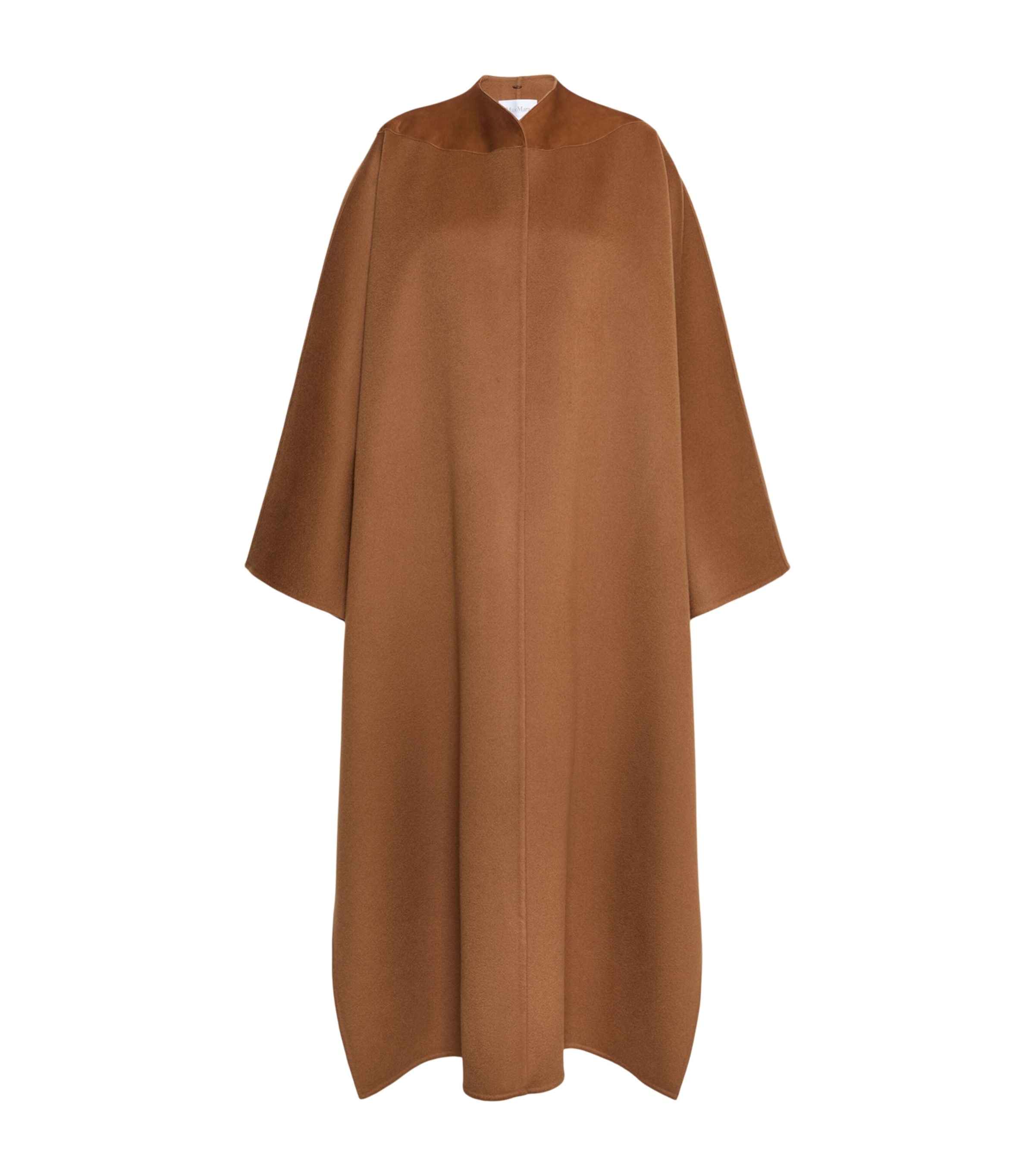 Max Mara Womens Cashmere Long Cape Coat Camel Image 1