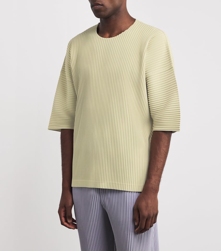 Pleated T-Shirt 42-DRY GRASS GREEN Image 3