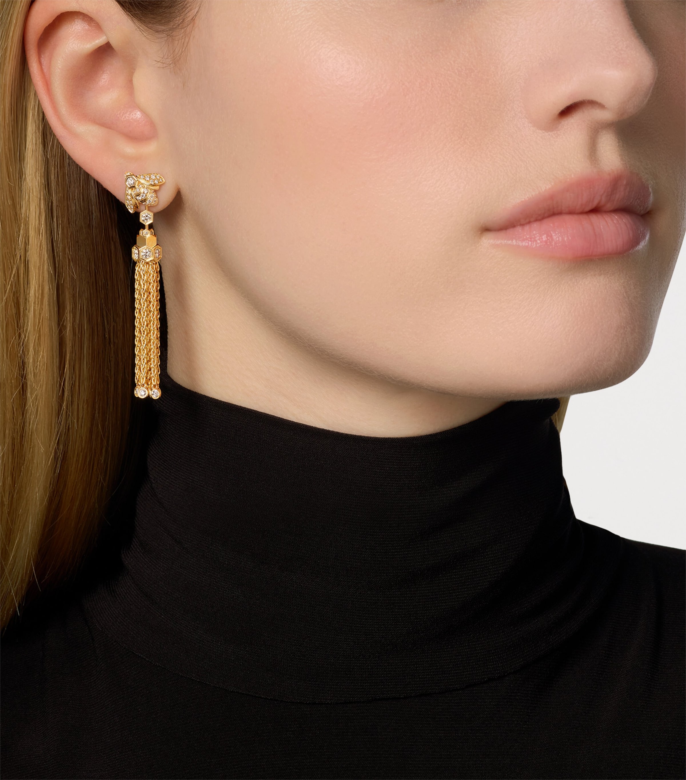 Yellow Gold and Diamond Bee de Chaumet Pompon Earrings YELLOW GOLD Image 2