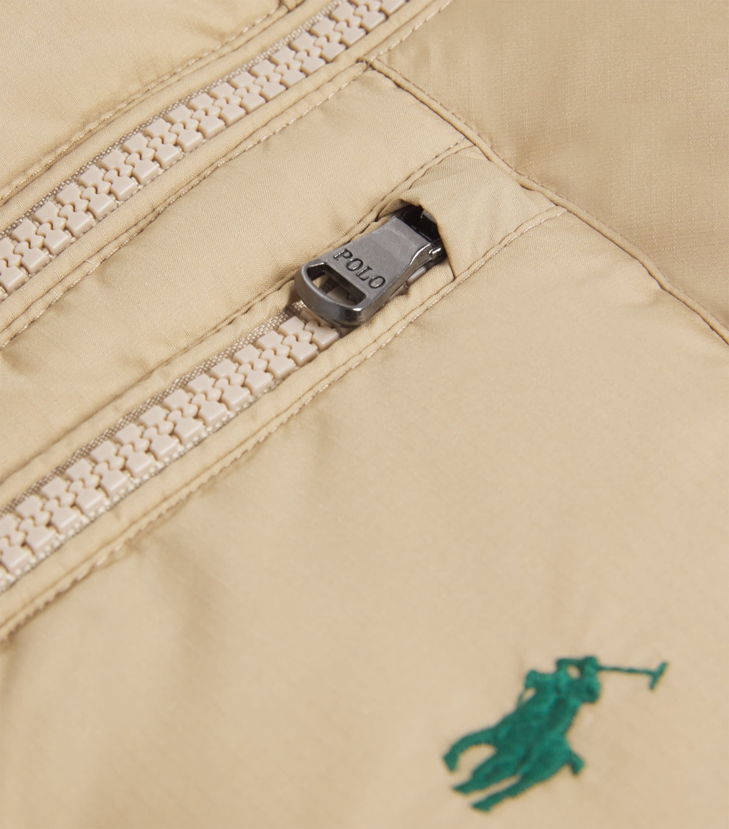 Ralph Lauren Kids Down Polo Pony Gilet (6-14 Years) Khaki Image 3