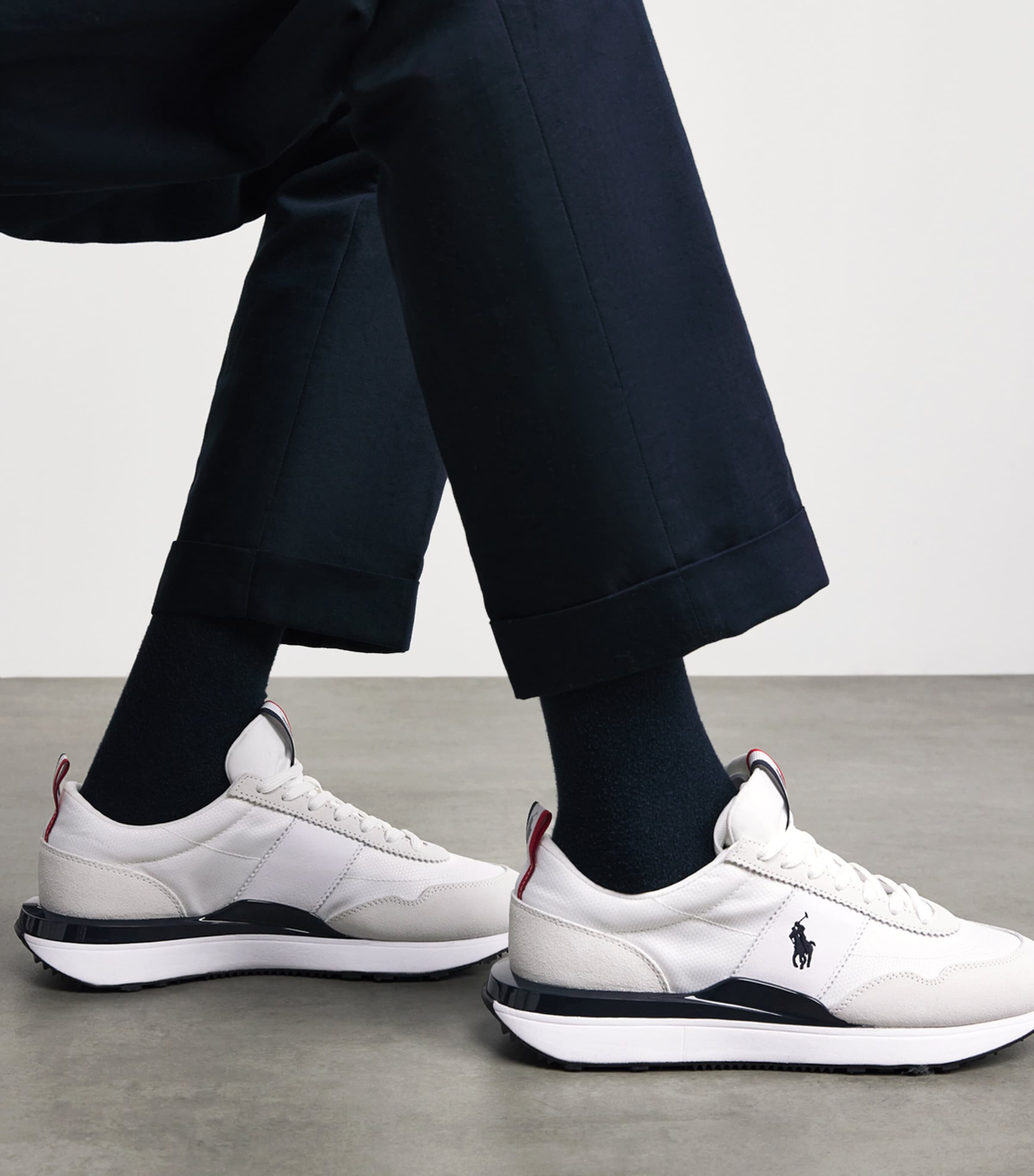 Polo Ralph Lauren Leather-Blend Train 89 Sneakers White/navy/red Image 4