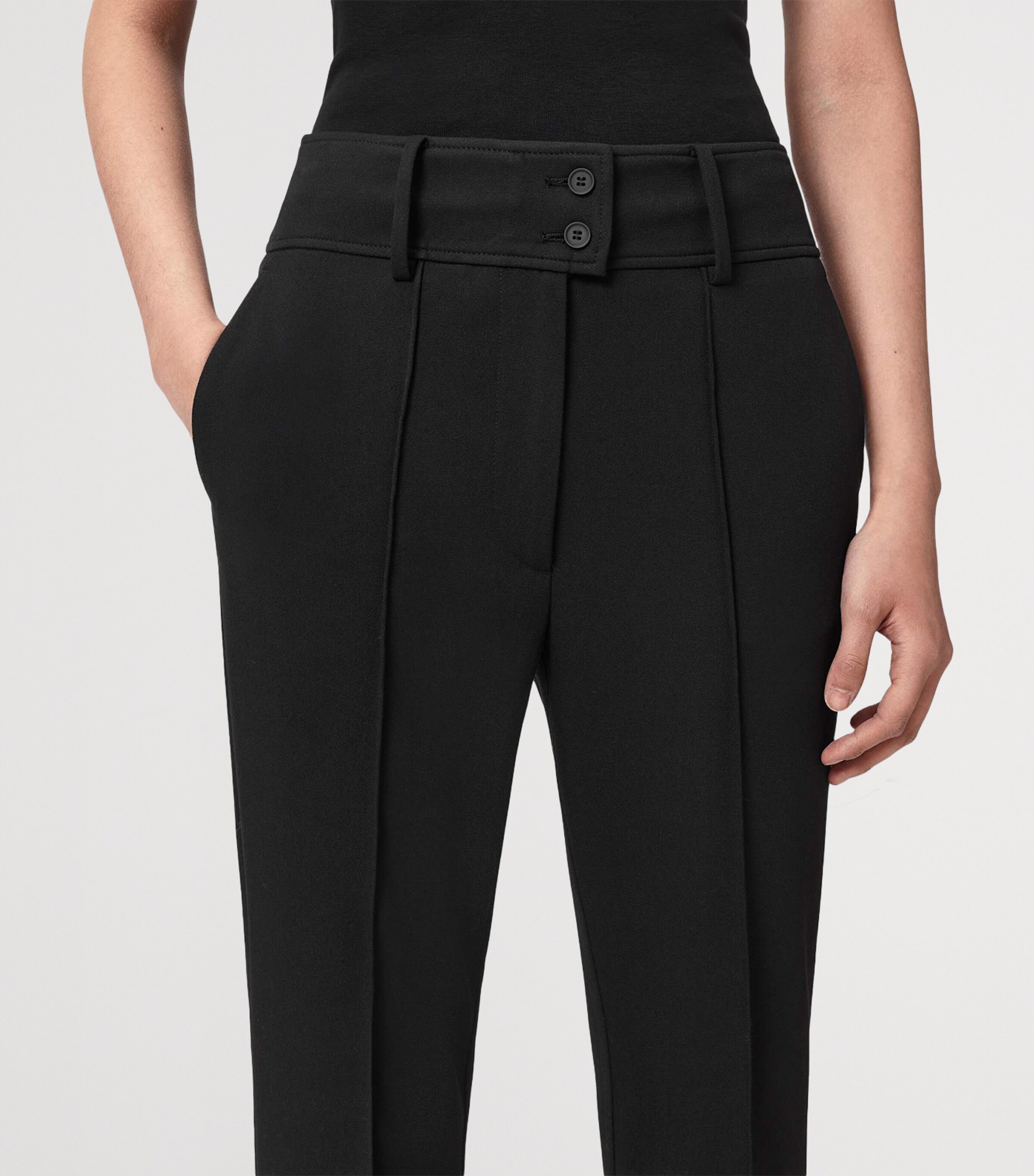 AllSaints Womens Astra Flared Trousers Black Image 5