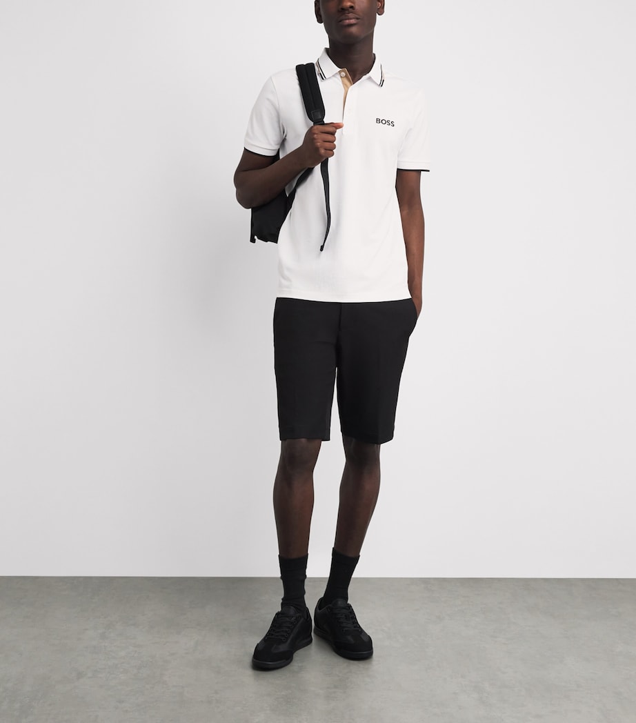 BOSS Mens Cotton-Blend Paddy Polo Shirt Natural Image 2