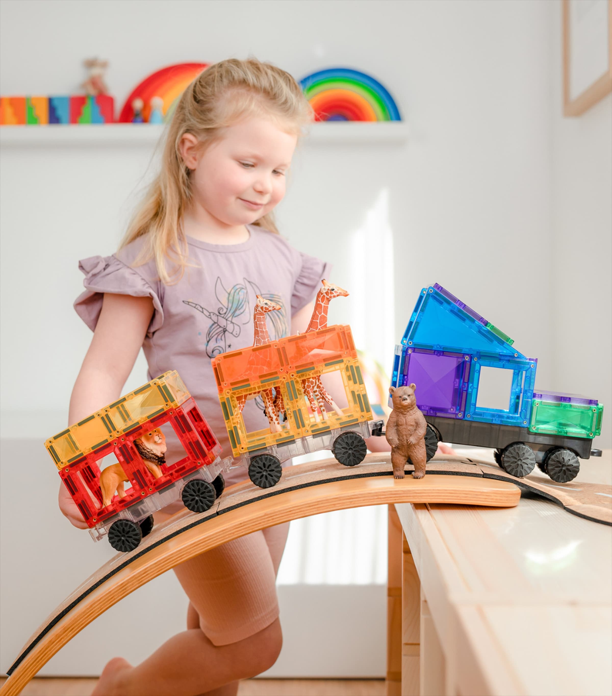 Connetix Tiles Rainbow Transport Pack Play Set | Gifts | Gifts for Kids | Toys | Building & Construction Toys Connetix Tiles Rainbow Transport Pack Play Set | Gifts | Gifts for Kids | Toys | Building & Construction Toys