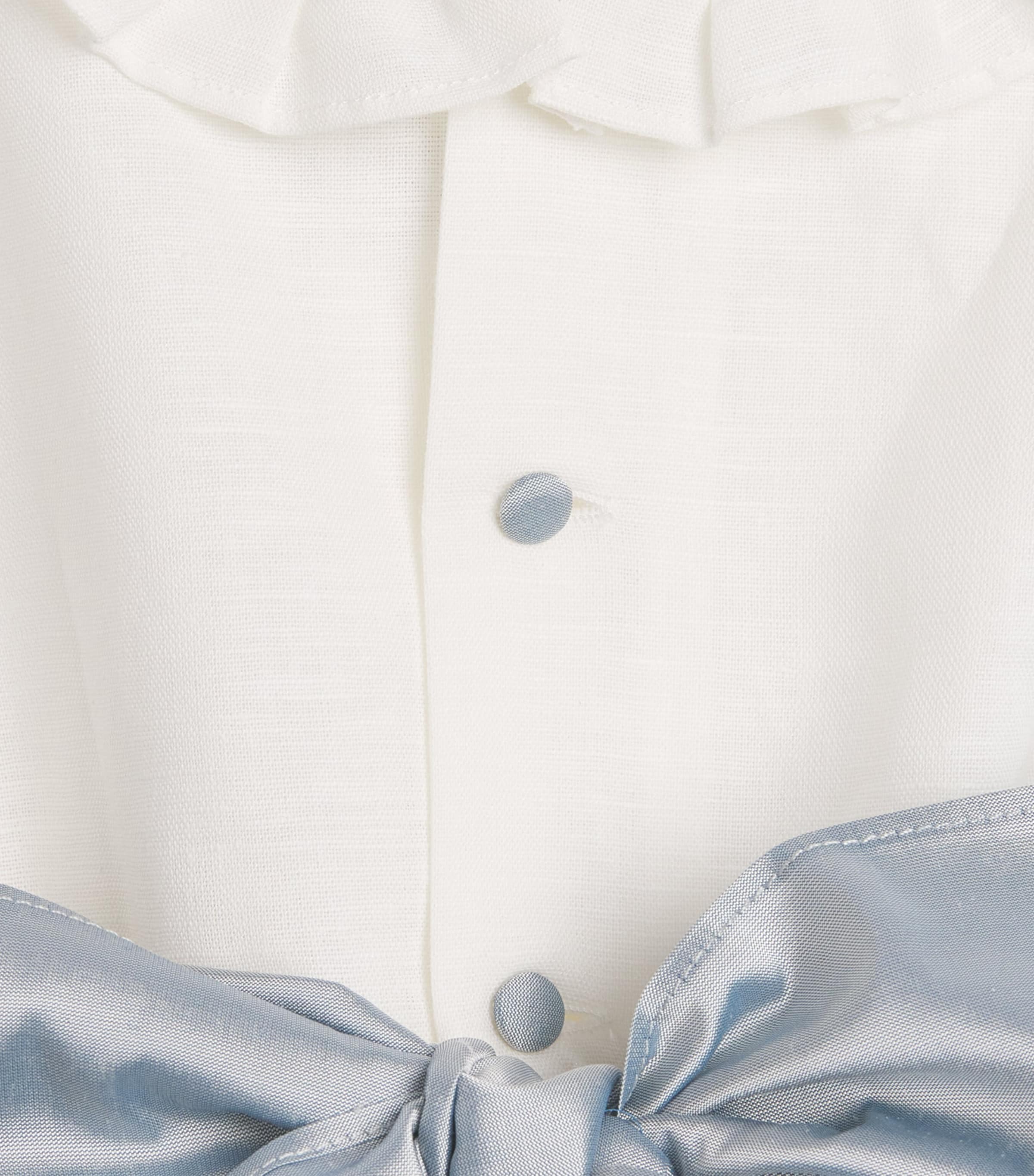 PEPA LONDON Cotton-Linen Occasion Dress (12 Months - 4 Years) Blue Image 3