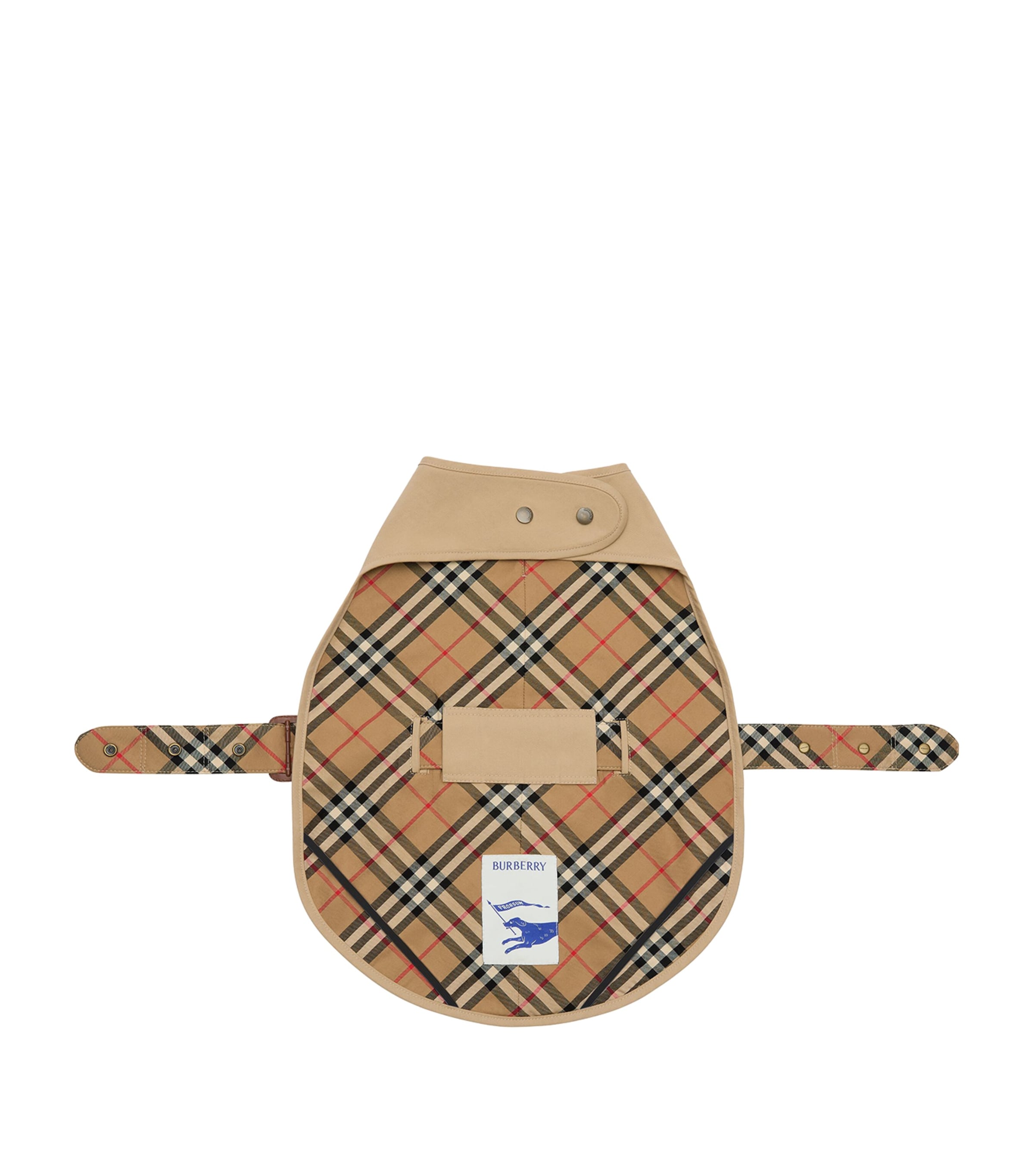 Cotton Gabardine Check Dog Coat HONEY Image 1