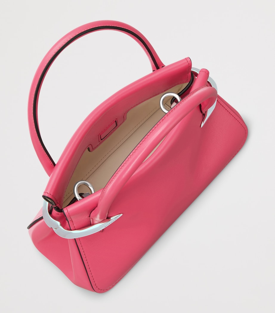 Mini Leather Pinch Top-Handle Bag BRIGHT PEACH Image 5