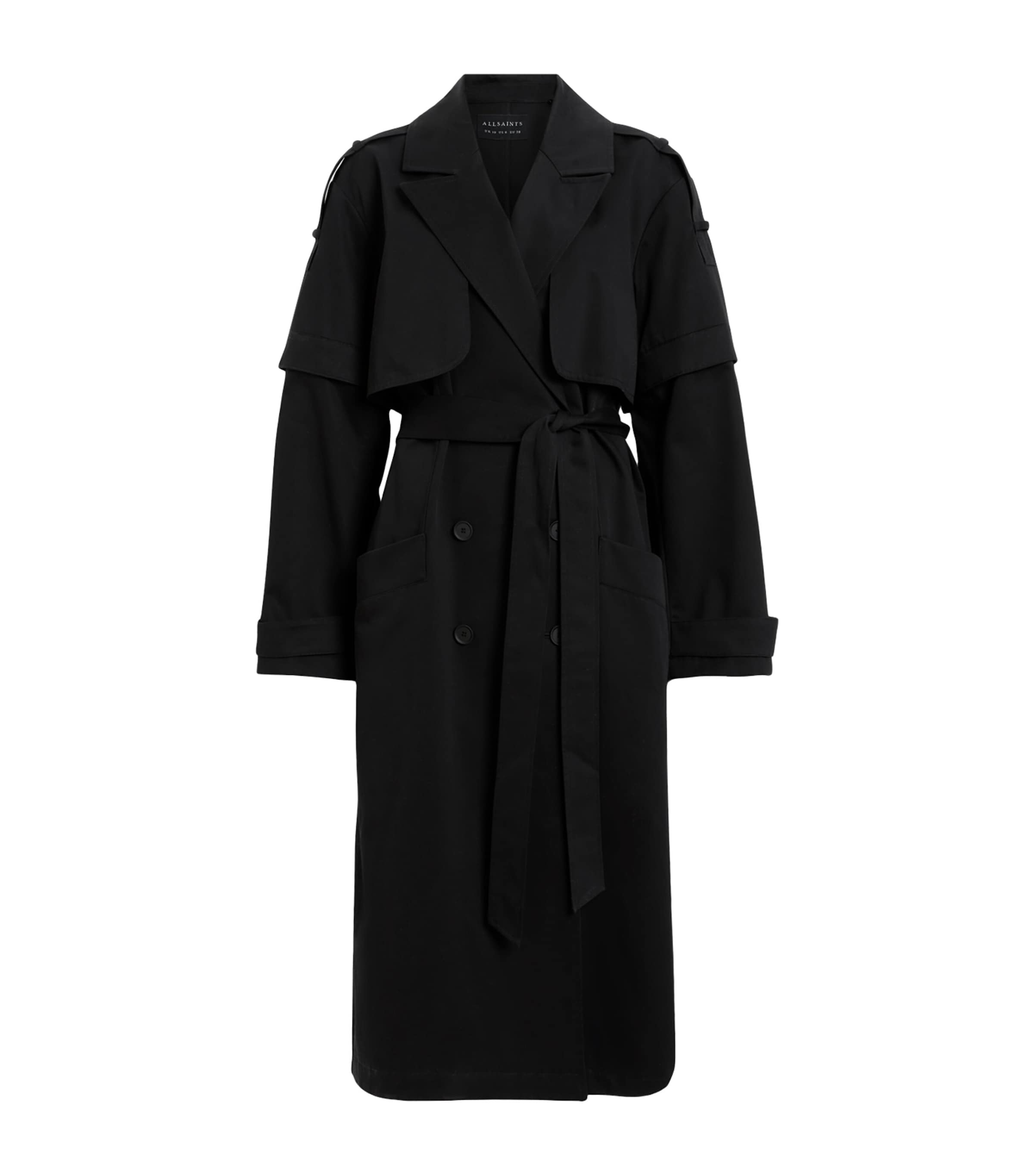 Allsaints Belted Clyde Trench Coat In Black