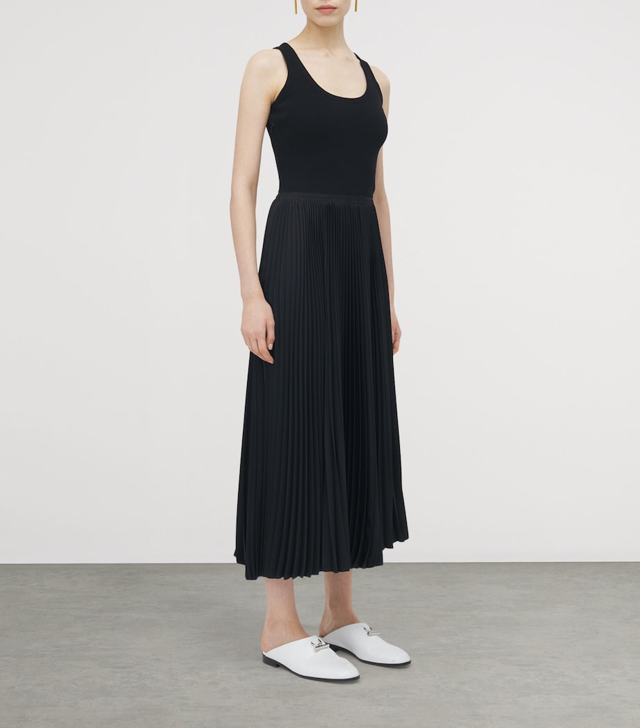 Cotton Pleated Midi Dress 1000 Image 3