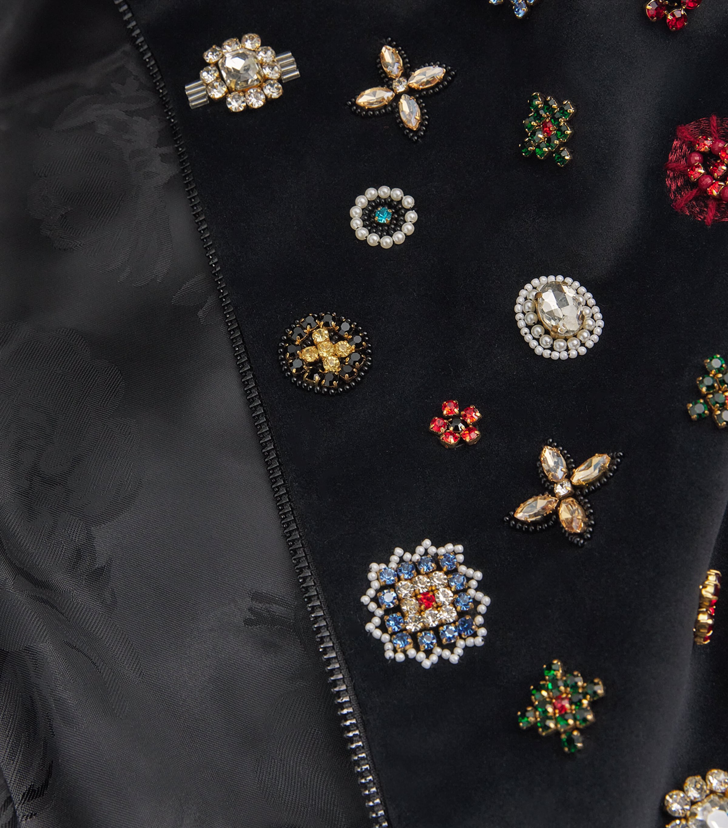 Alice+Olivia Womens Embellished Jackie Bomber Jacket Black/multi Image 5