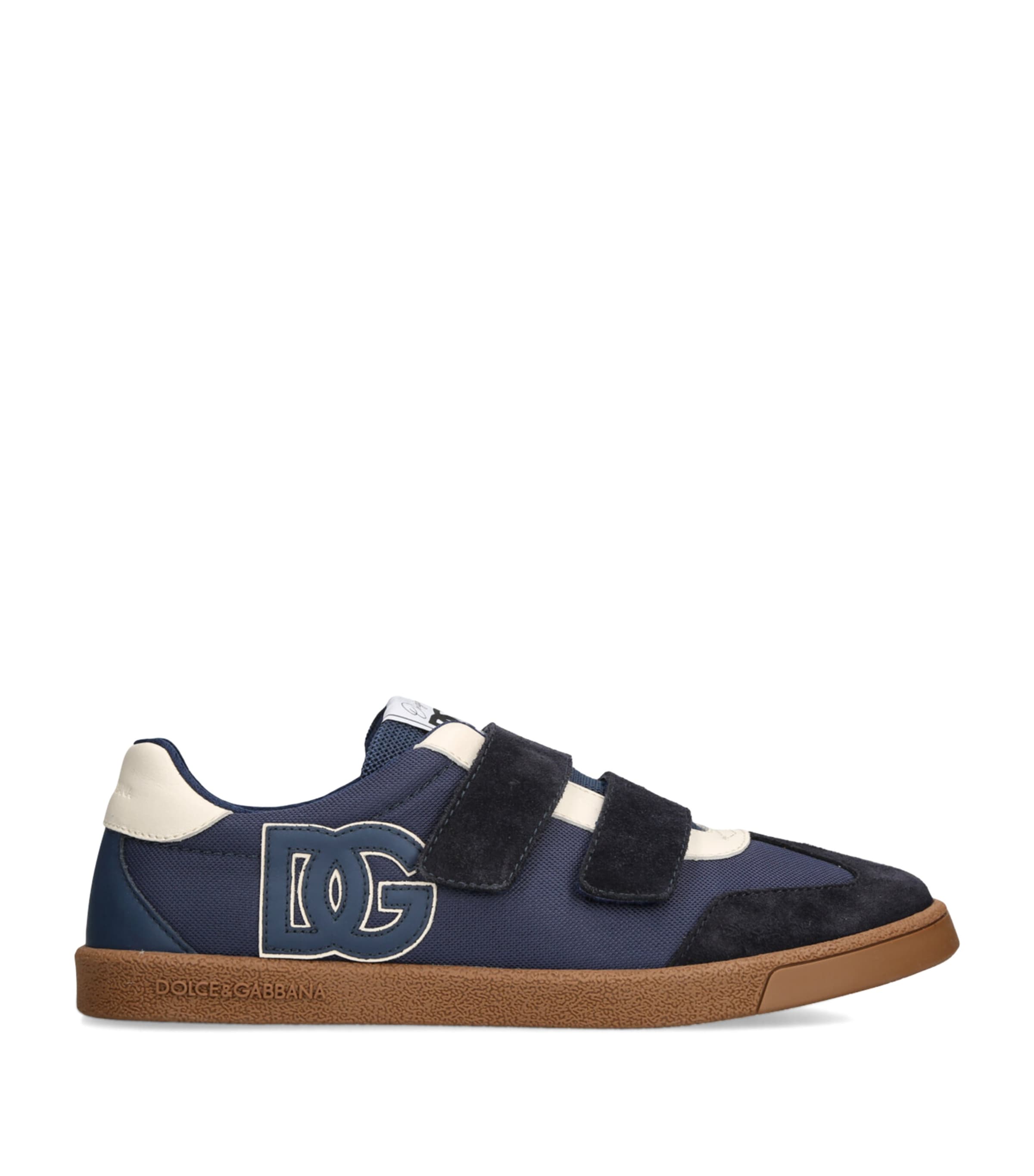 Dolce & Gabbana Suede-blend Dg Sneakers In Blue