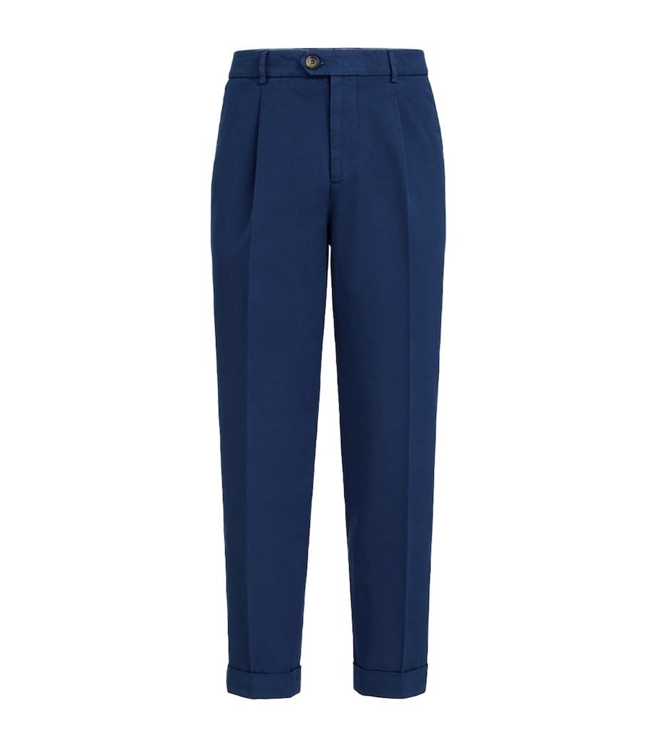 Brunello Cucinelli Mens Cotton Pleated Trousers Image 1