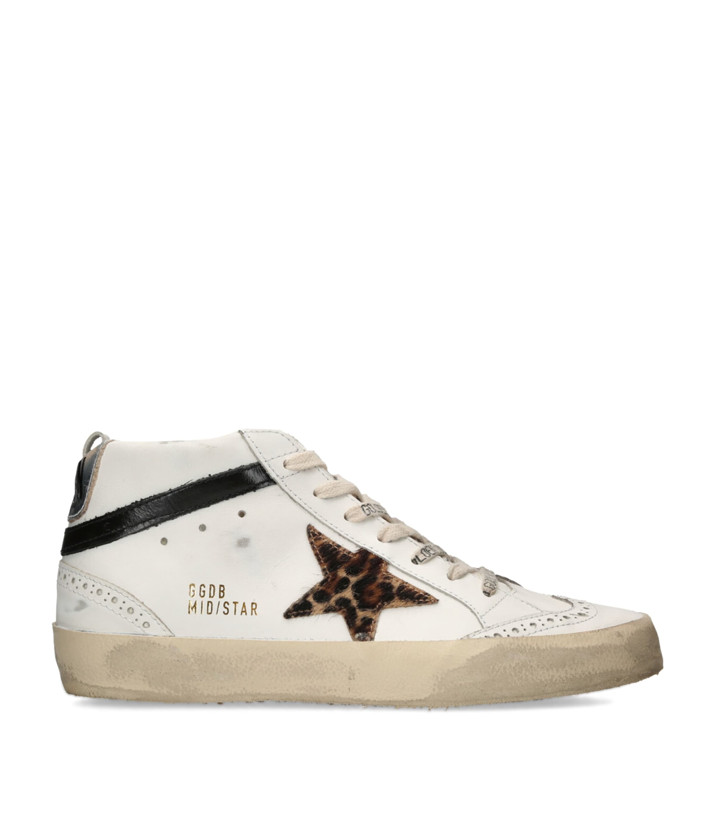 Golden Goose Leather Mid Star Trainers In White