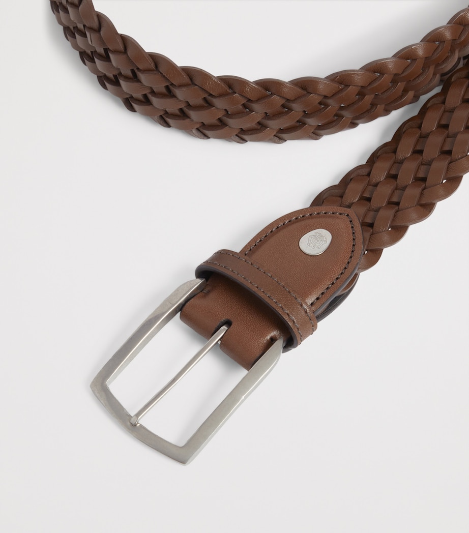 Leather Braided Belt 973WHISKEY Image 5