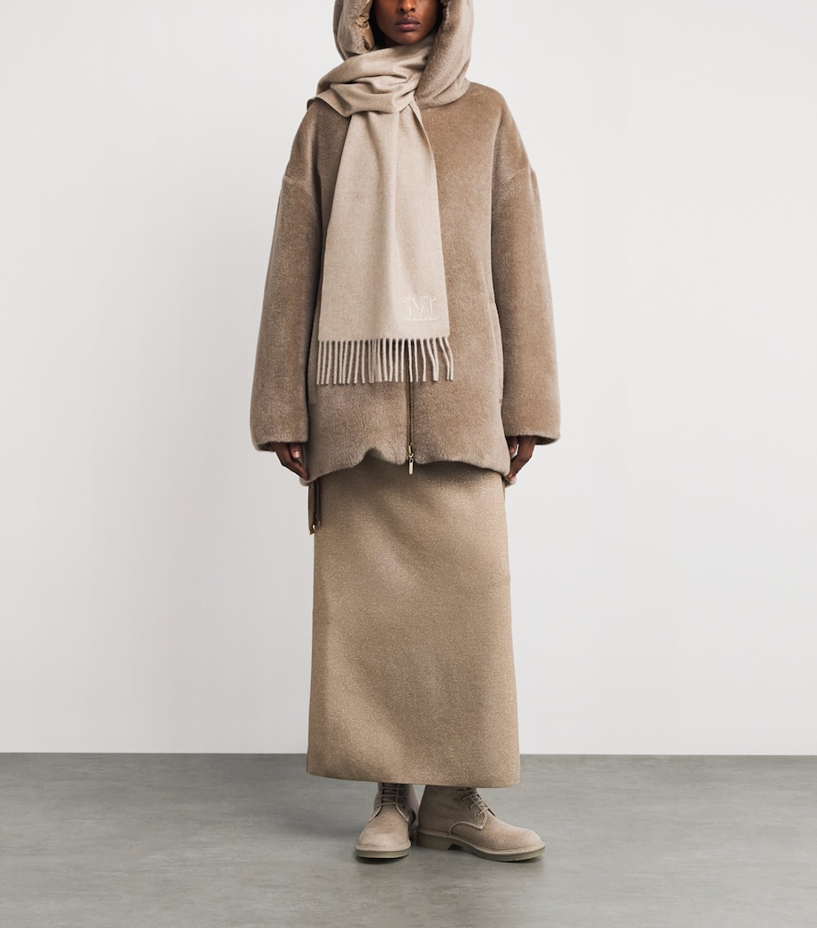 Cashmere Monogram Scarf BEIGE Image 3