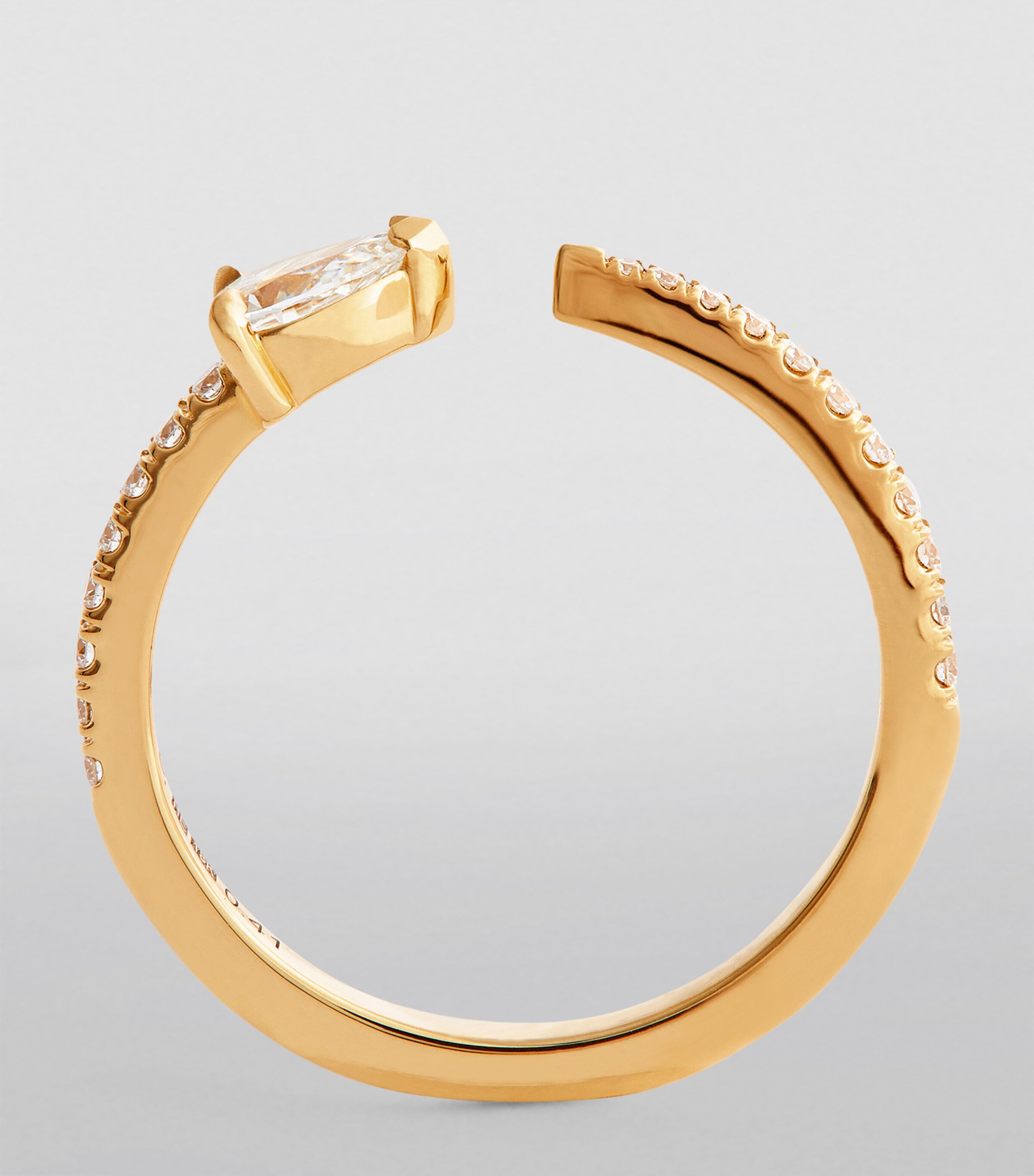 Engelbert Yellow Gold Diamond Pavé Drop Links Ring Yellow Gold Image 2