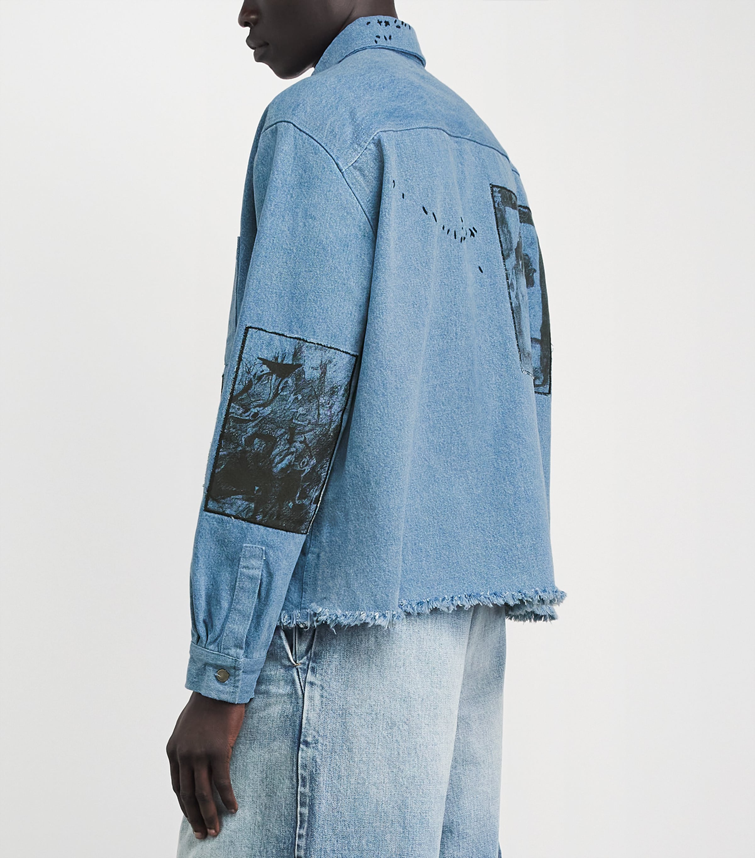 DOMREBEL Mens Denim Unskilled Worker Overshirt Denim Image 5
