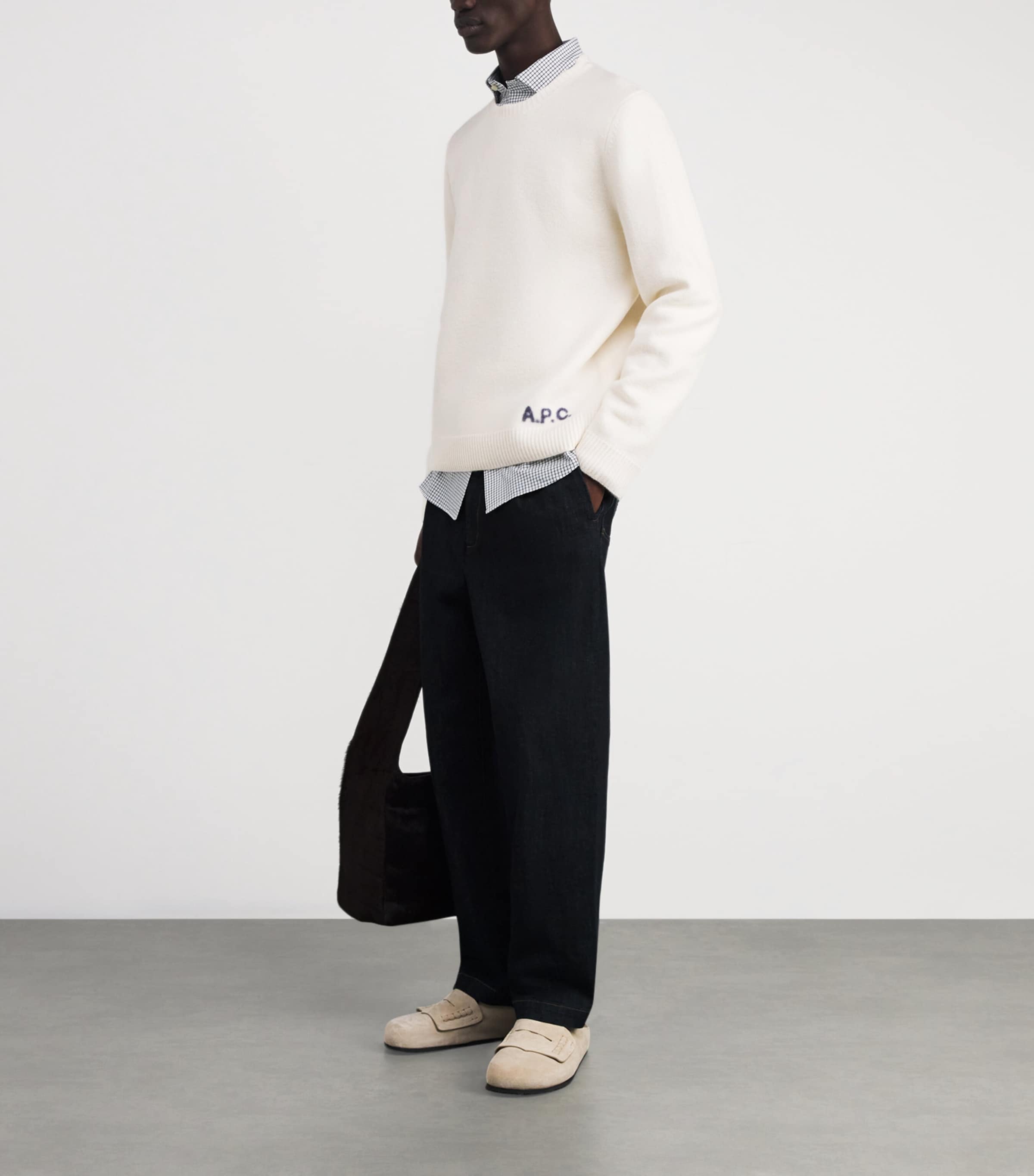 Merino Wool Edward Logo Sweater AAD - ECRU Image 2