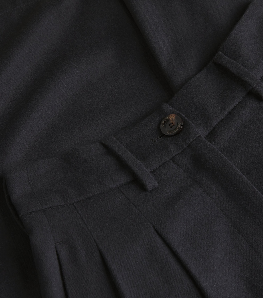 Kid Cashmere Pleated Wide-Leg Trousers 4 BLACK Image 5