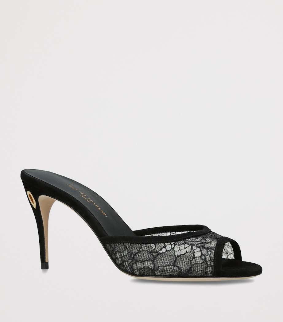 Jennifer Chamandi Lace Guido Mules 85 Black Image 3
