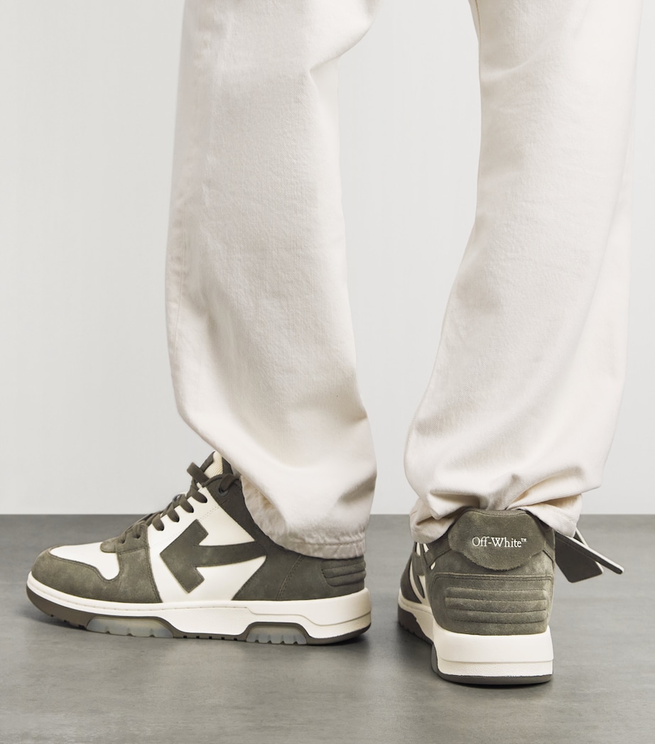 Off-White Suede Out of Office Sneakers Grey Mid Image 4