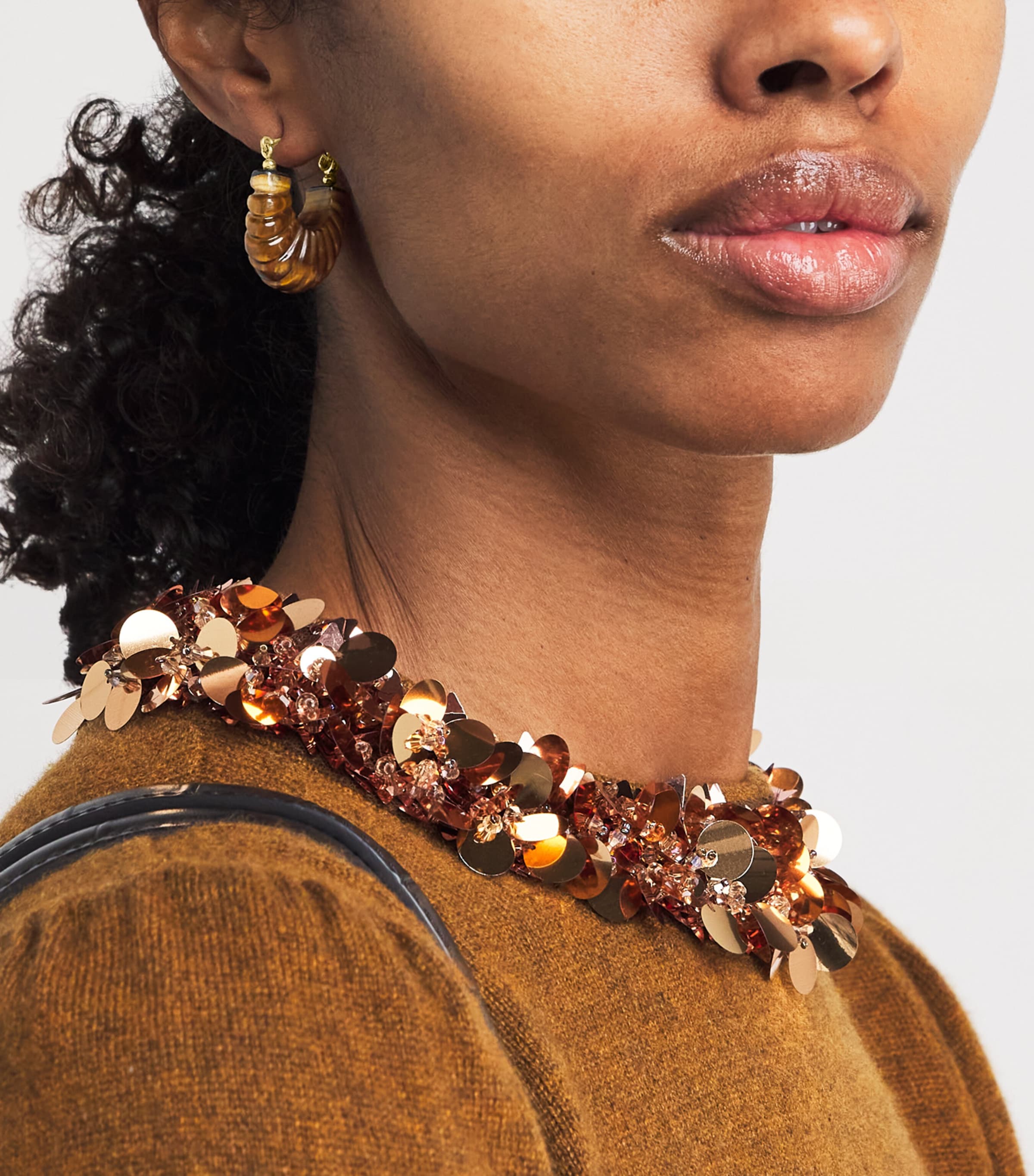 Ulla Johnson Tiger Eye Zora Hoop Earrings Tiger's Eye Image 2