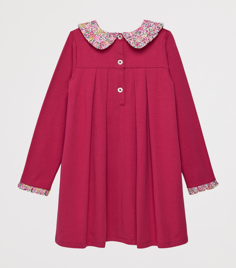 Stretch-Cotton Violet Dress (6-11 Years) BR PINK EMMA & GEORG Image 2
