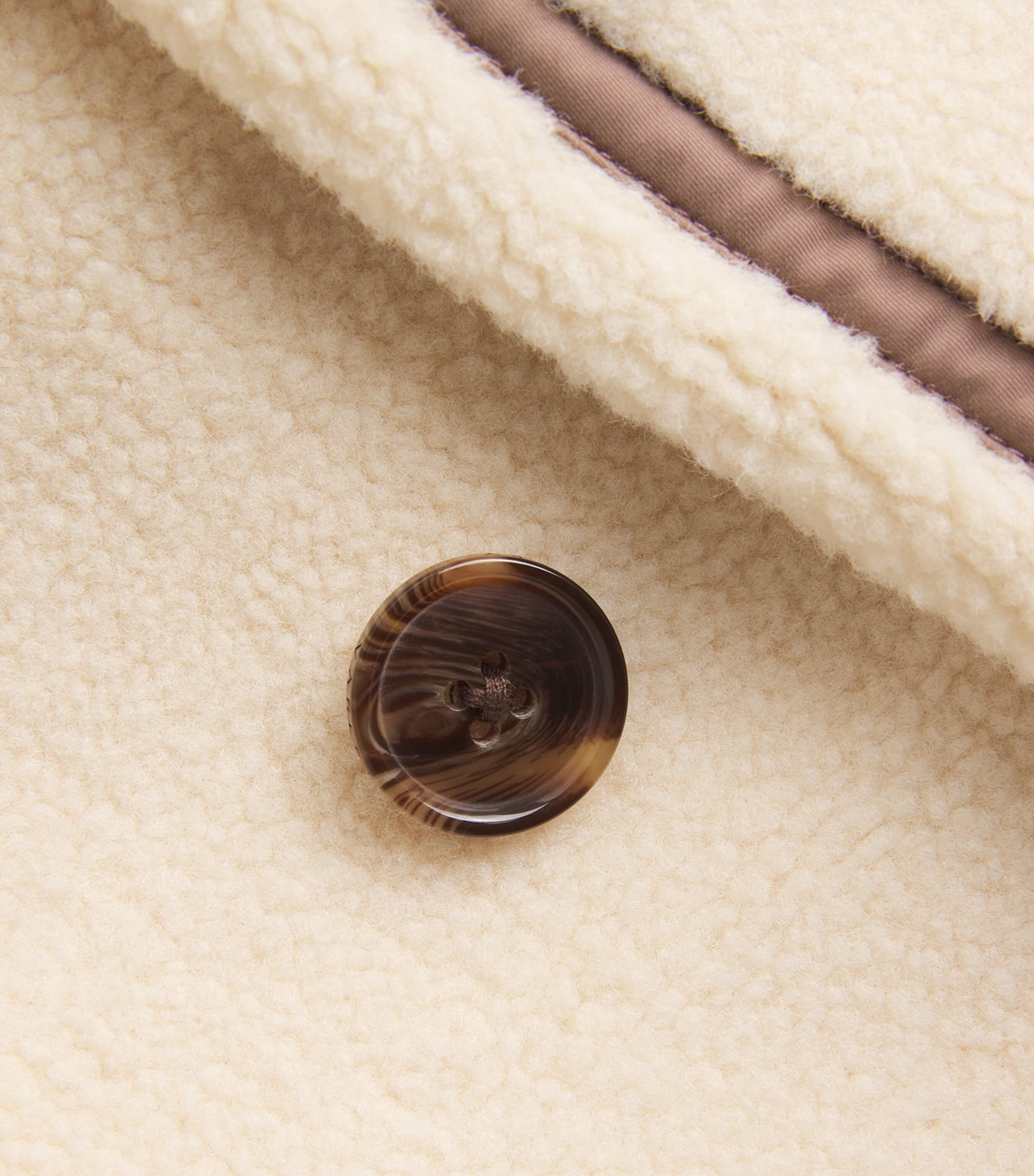 Bonded-Fleece Clemence Cape Coat SANDSHELL Image 5