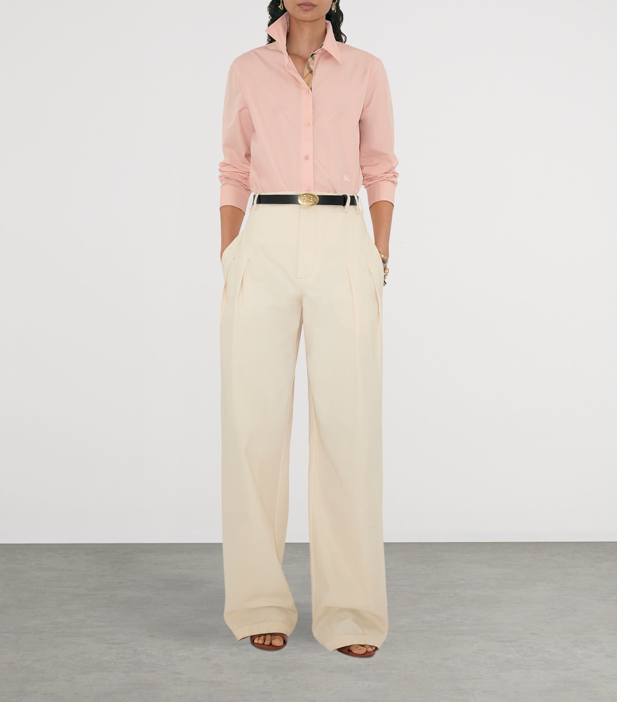 Leather Oval Knight Stamp Belt BLACK/HAZEL Image 2