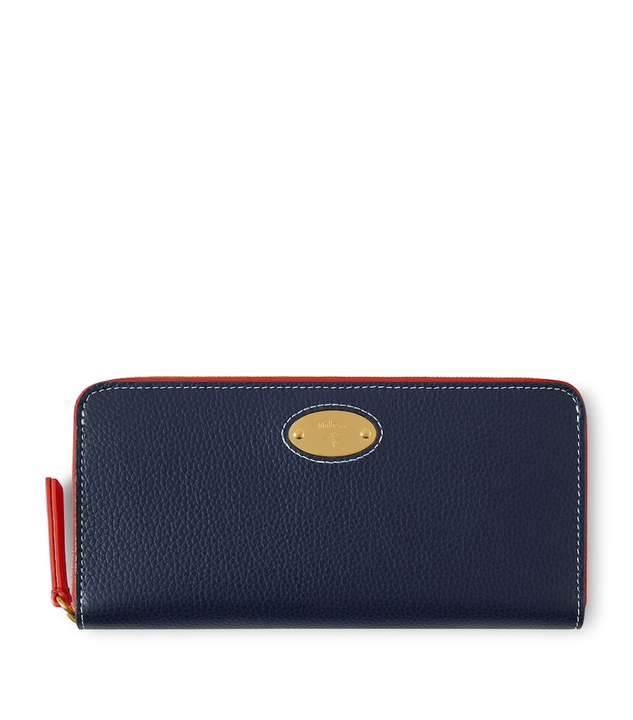 Mulberry Leather Logo Plaque Purse Oral Orange Image 1