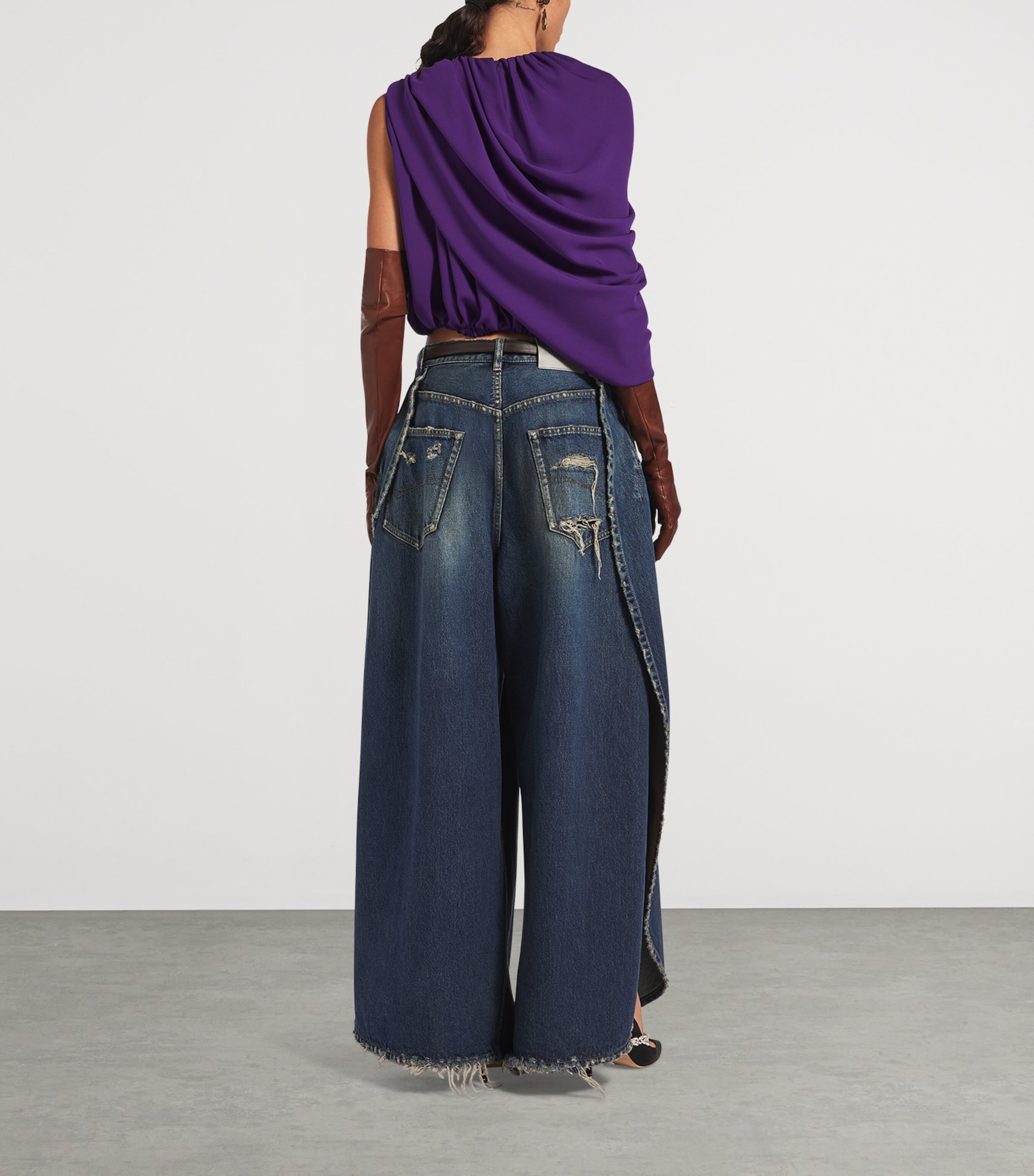 Balenciaga Womens Oversized Distressed Jeans Image 3