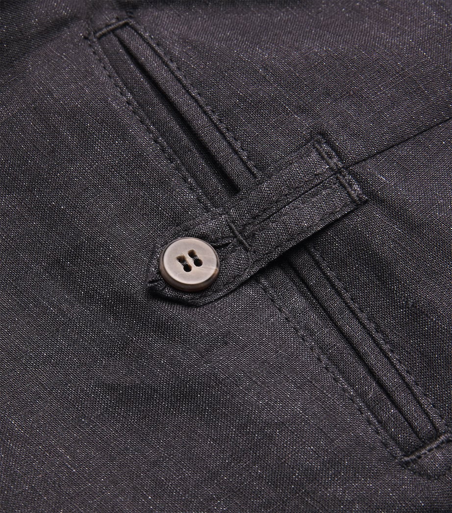 x Harrods Linen Tailored Trousers NERO Image 5