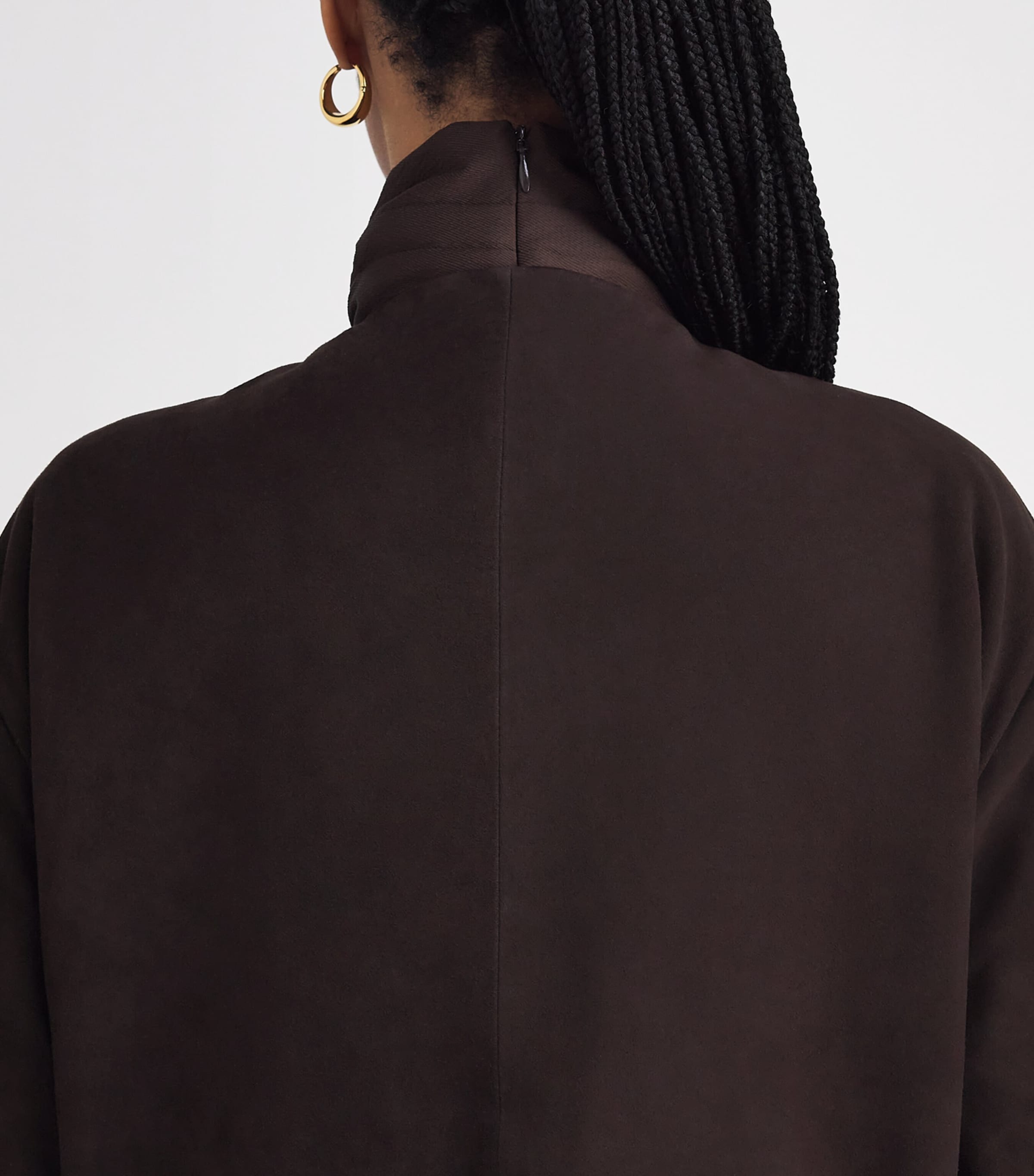 Suede Utility Cocoon Bomber Jacket COFFEE Image 6