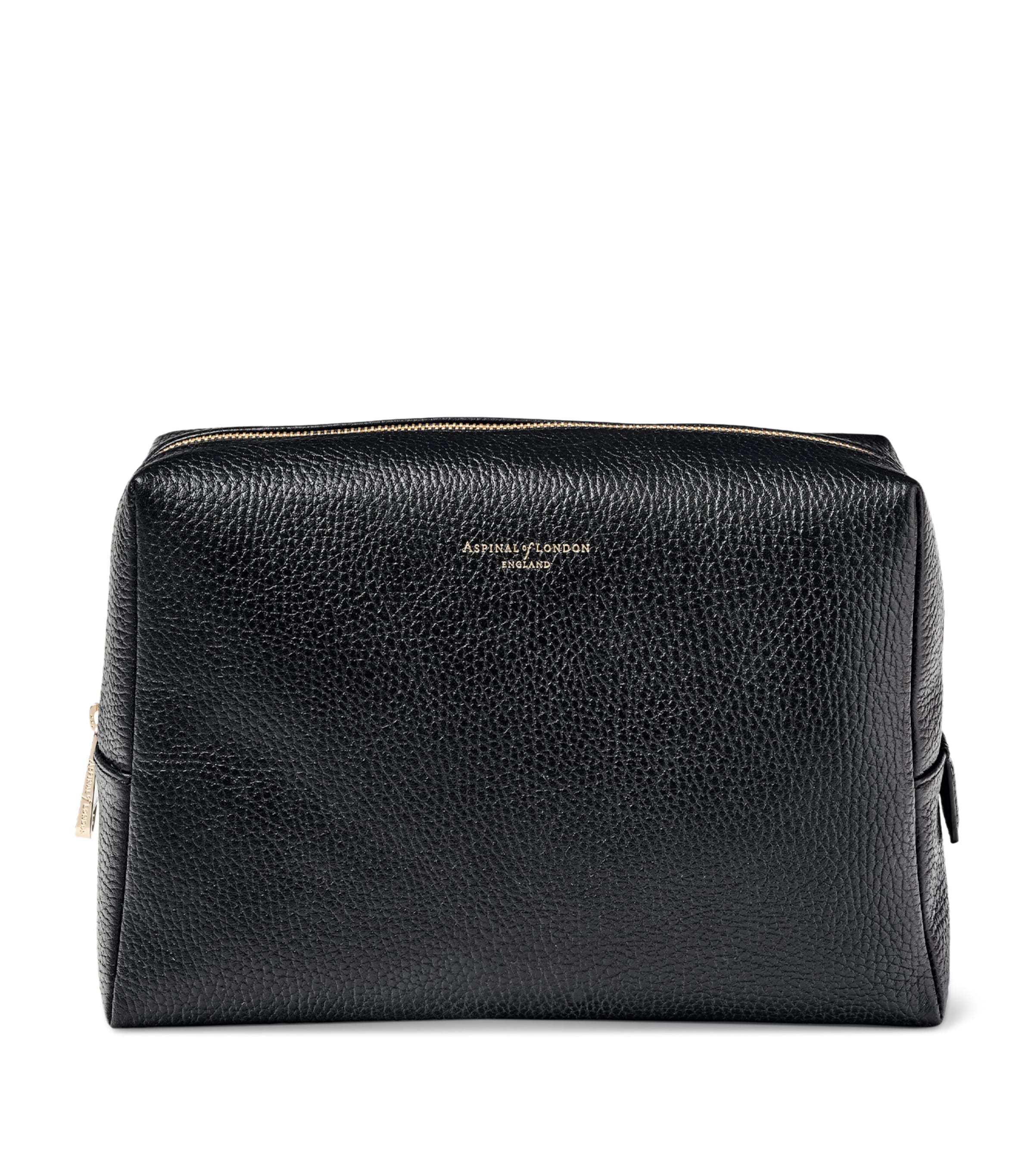 Aspinal Of London Black London Large Grained-leather Case In Black