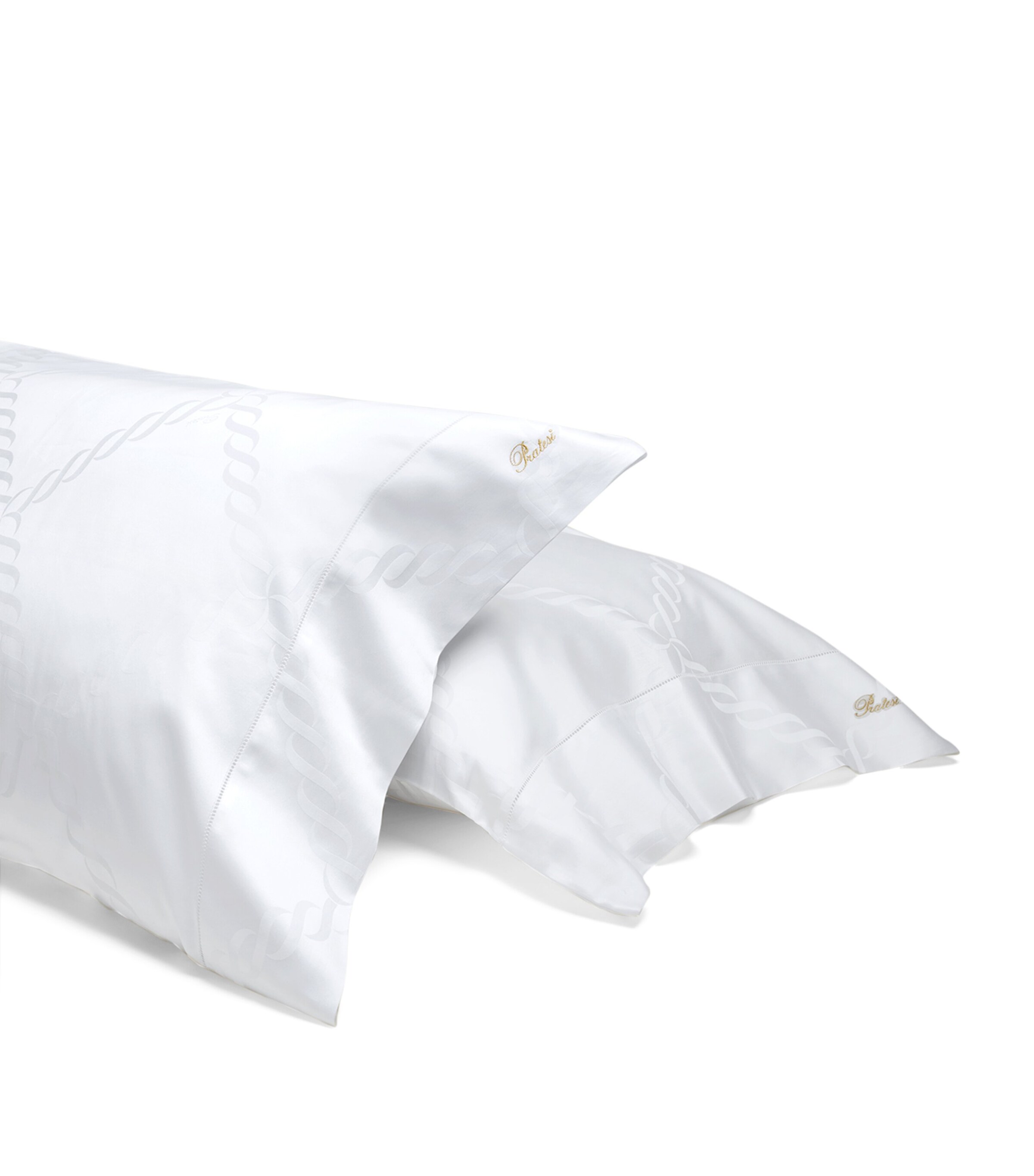 Pratesi Treccia Bolster Pillowcase (13cm x 41cm) White Image 2