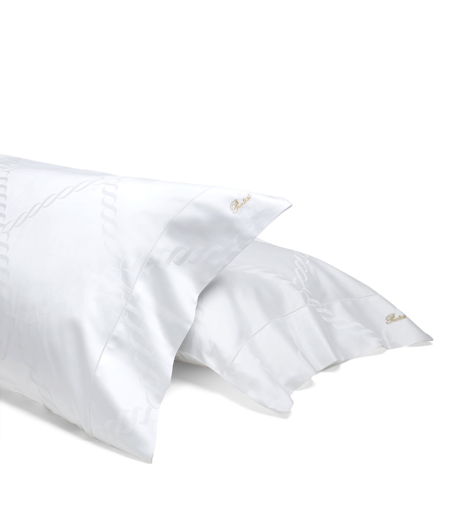Pratesi Treccia Bolster Pillowcase (13cm x 41cm) White Image 2
