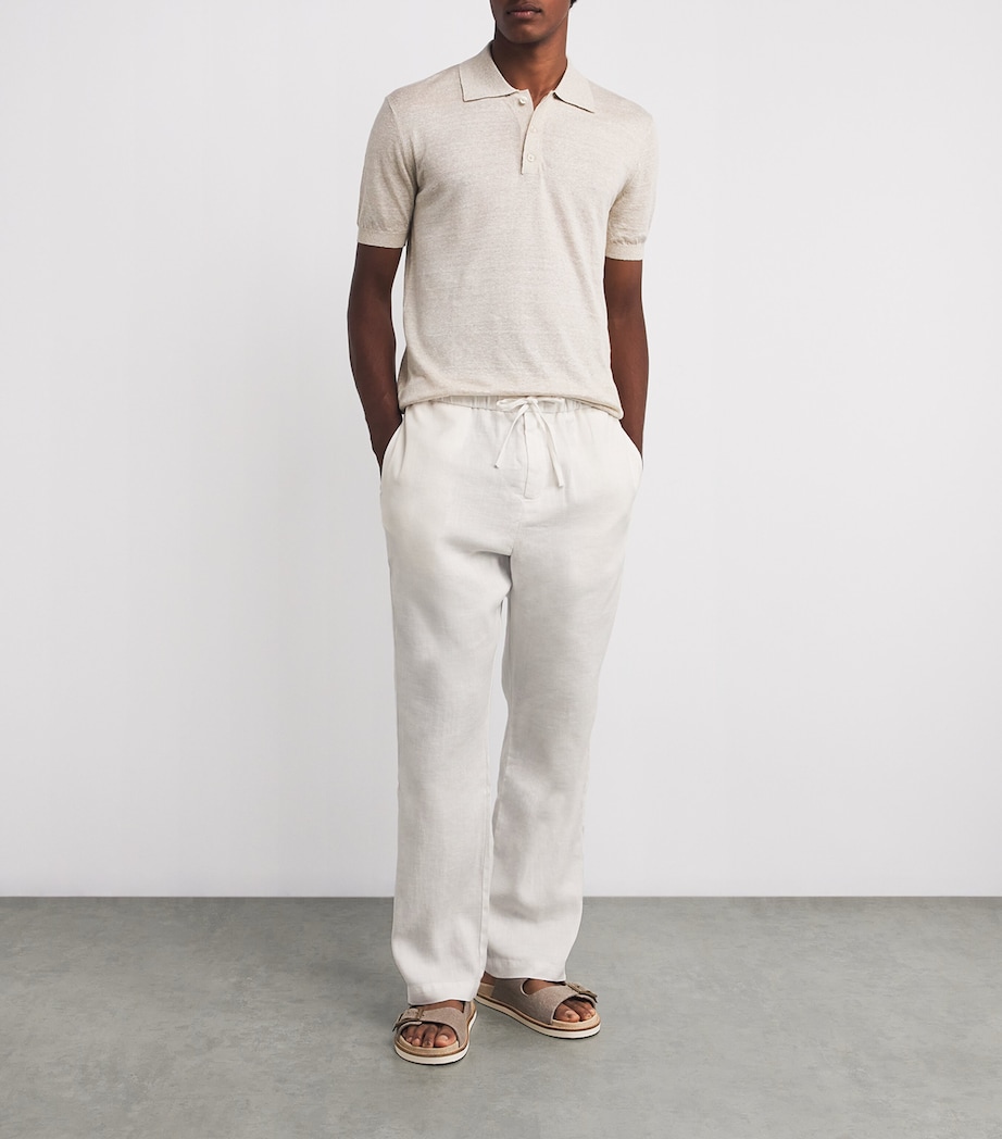 Linen-Cotton Oscar Straight Trousers WHITE-01 Image 2